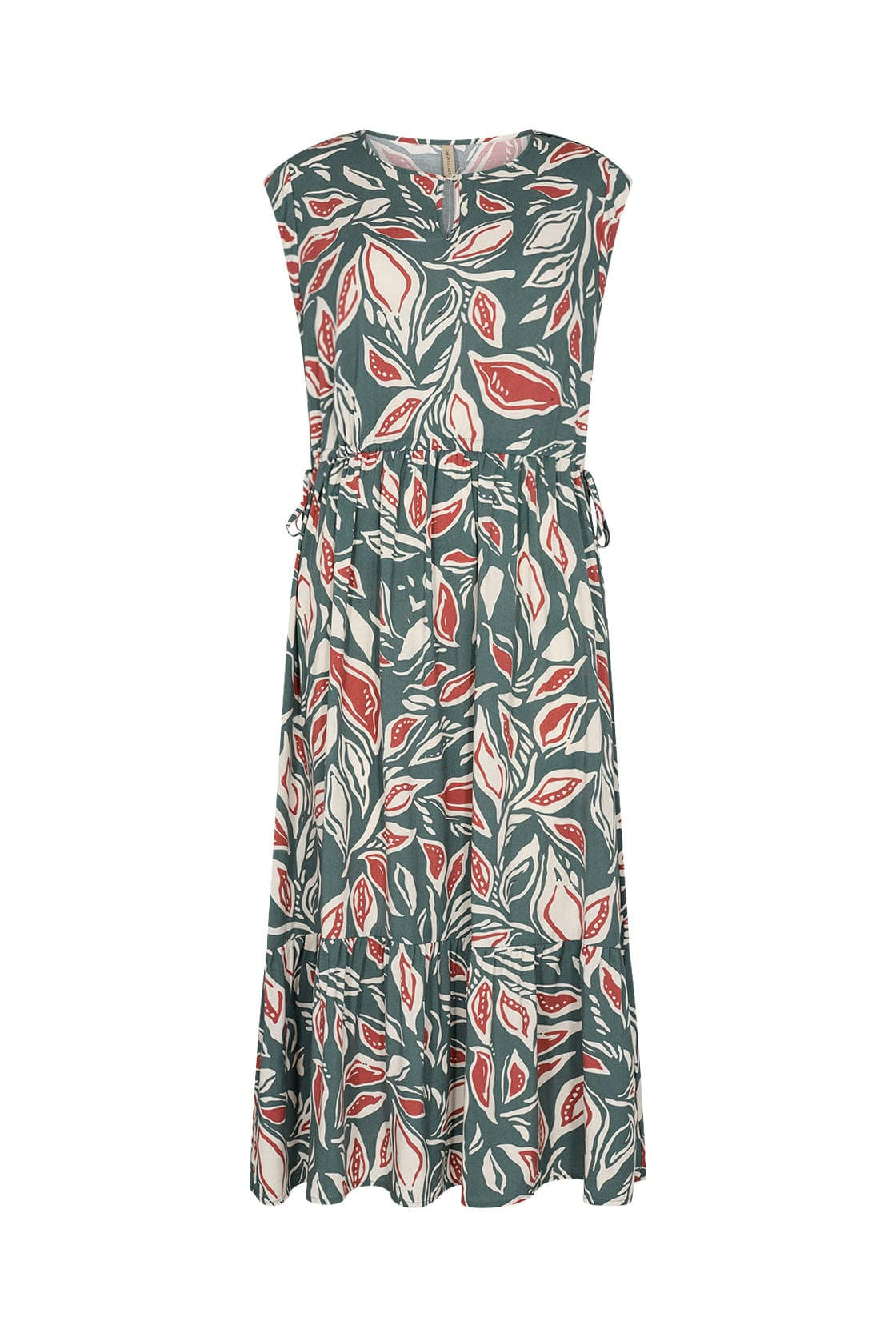 Soya Concept Leda Leaf Printed Dress - Shadow Green Combi