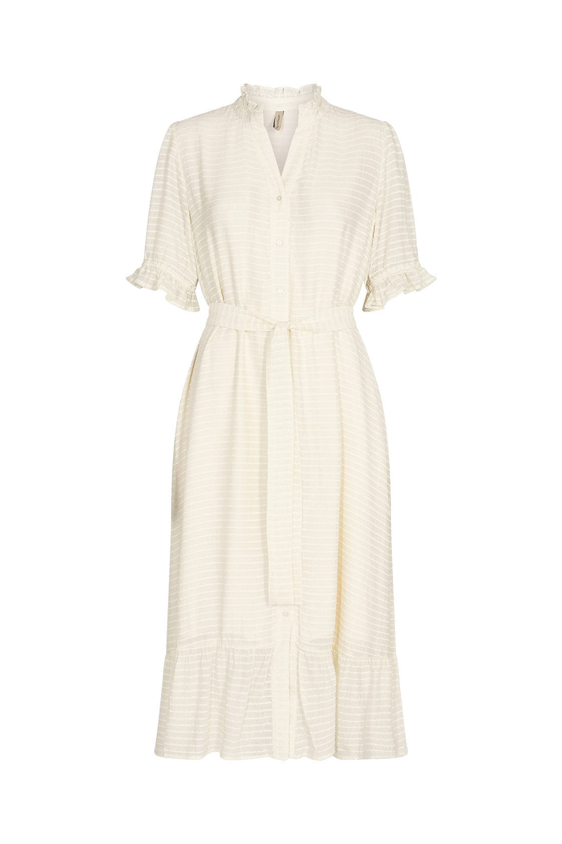 Soya Concept Lara Self Stripe Midi Dress - Cream