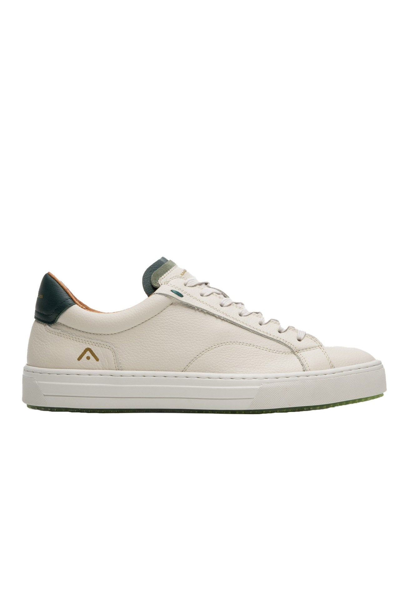 Ambitious Anopolis Lace Up Leather Trainers - Beige/Bottle