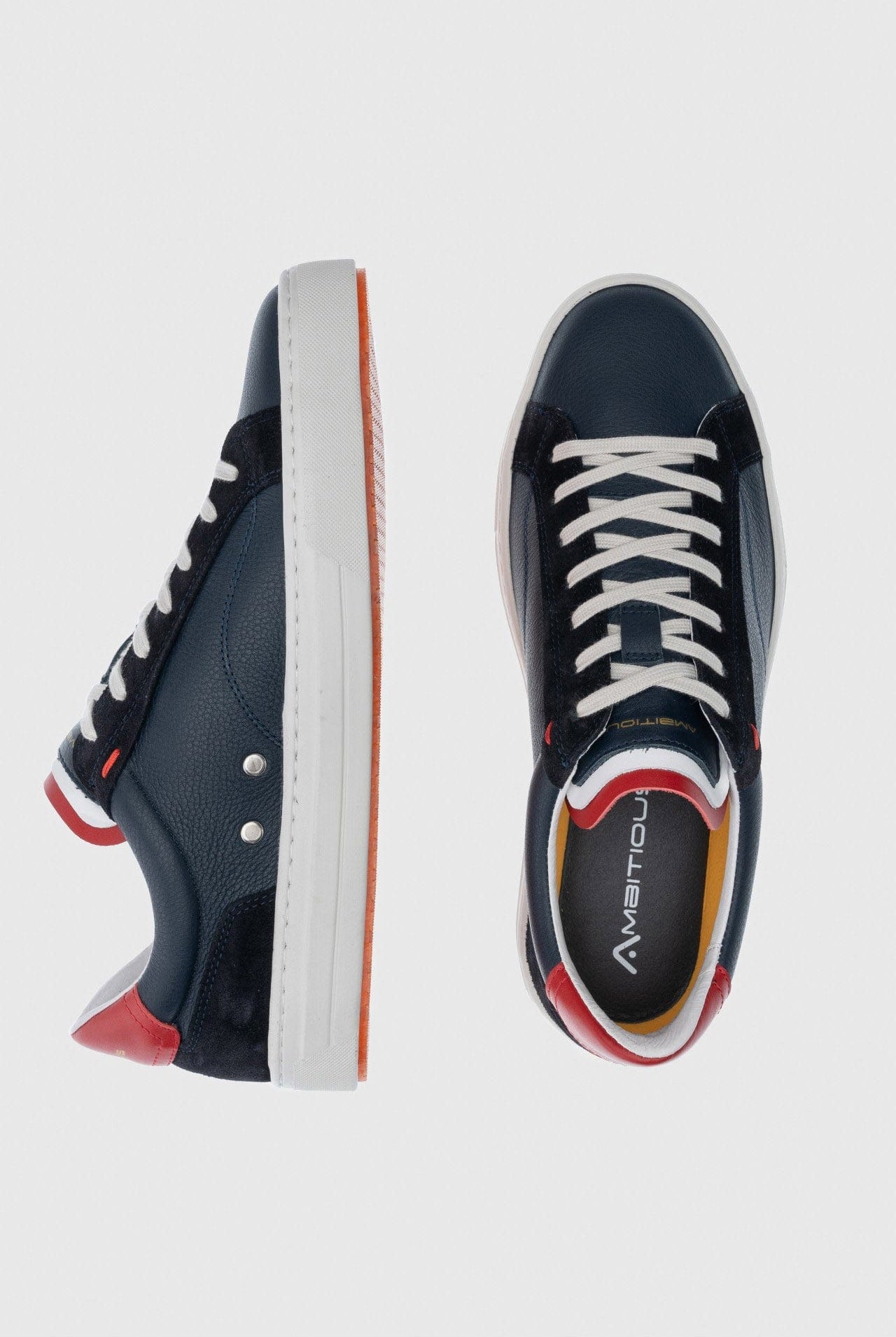 Ambitious Anopolis Lace Up Trainers - Navy/Red