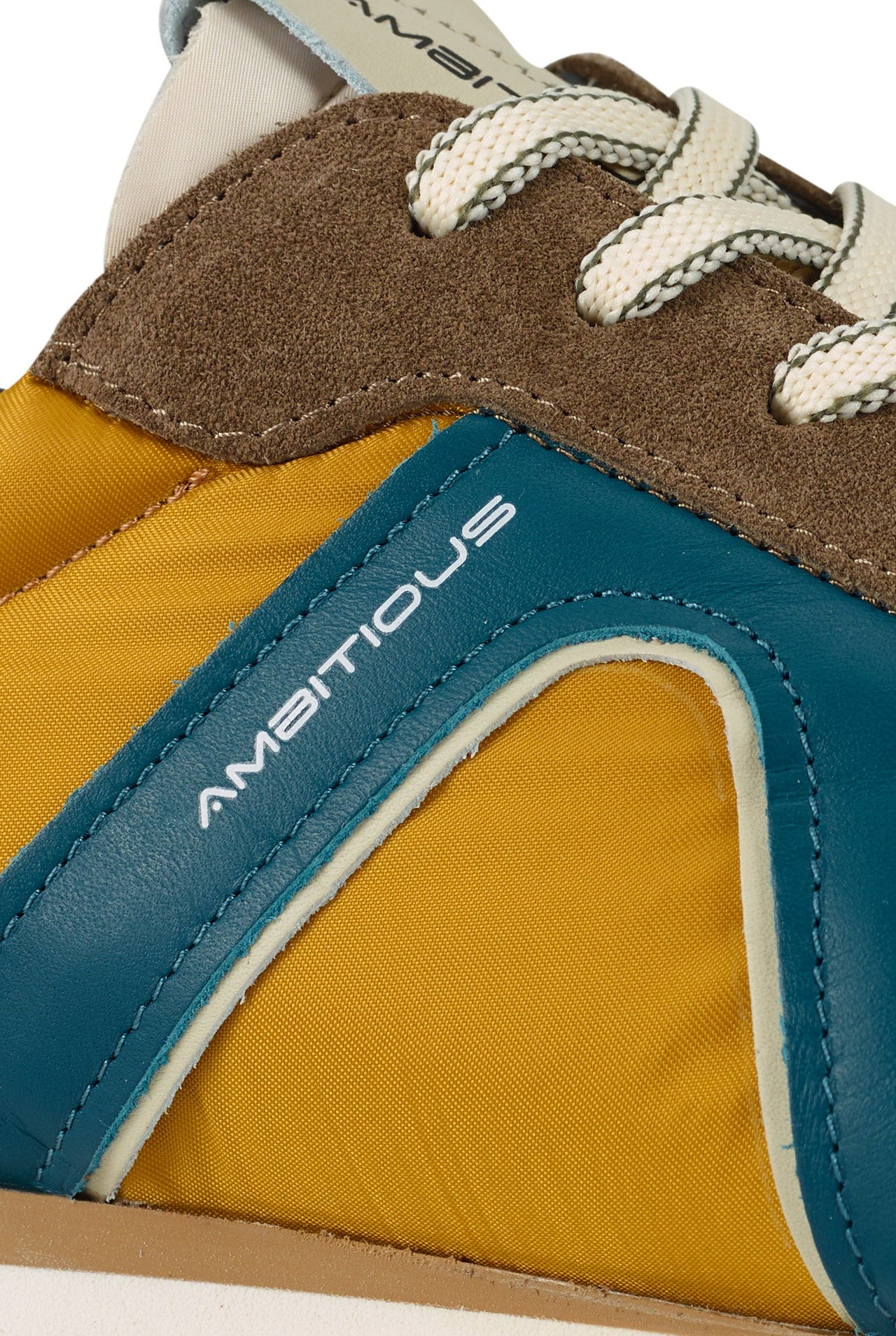 Ambitious Rhome Retro Trainers - Taupe/Yellow