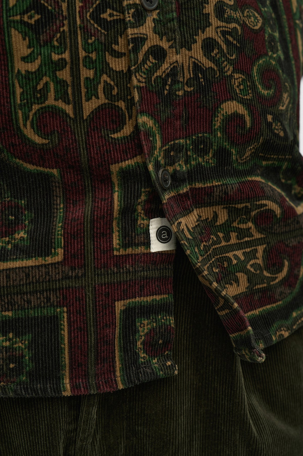 Anerkjendt Leif Cord Jacquard Shirt - Forest Night