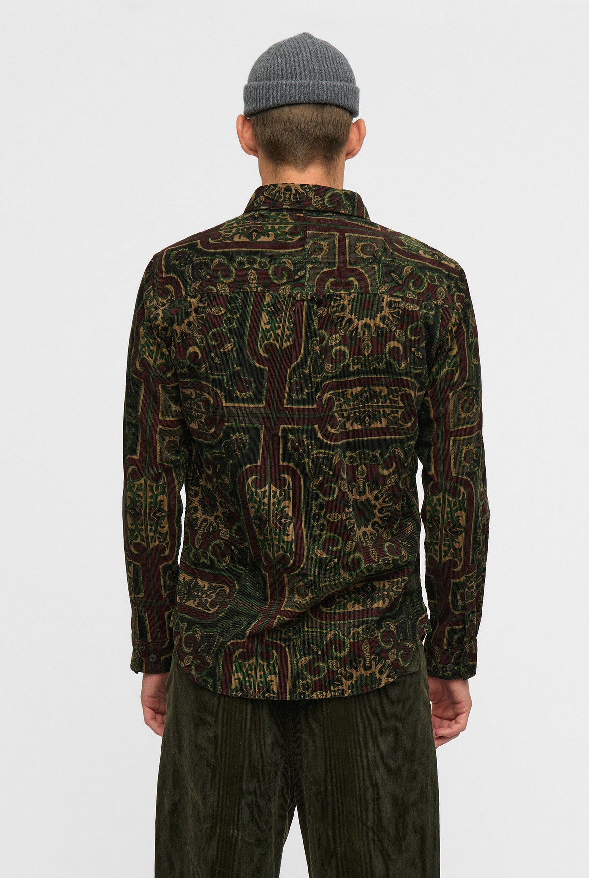 Anerkjendt Leif Cord Jacquard Shirt - Forest Night