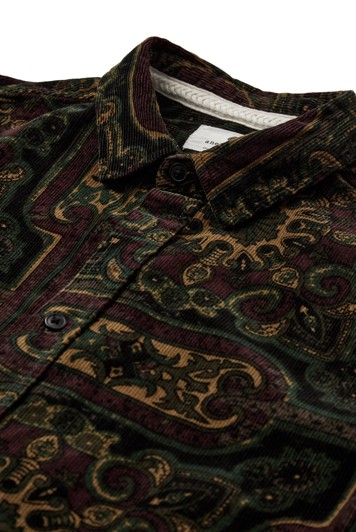 Anerkjendt Leif Cord Jacquard Shirt - Forest Night