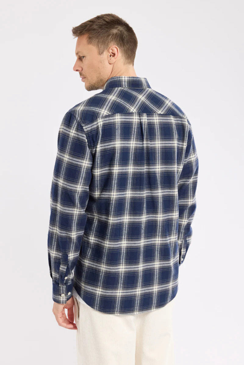 Armor Lux Flannel Check Cotton Shirt - Carreaux Marine Deep/Grey/Mil