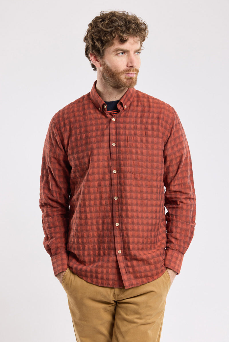 Armor Lux Heritage Self Patterned Shirt - Carreaux Paprika