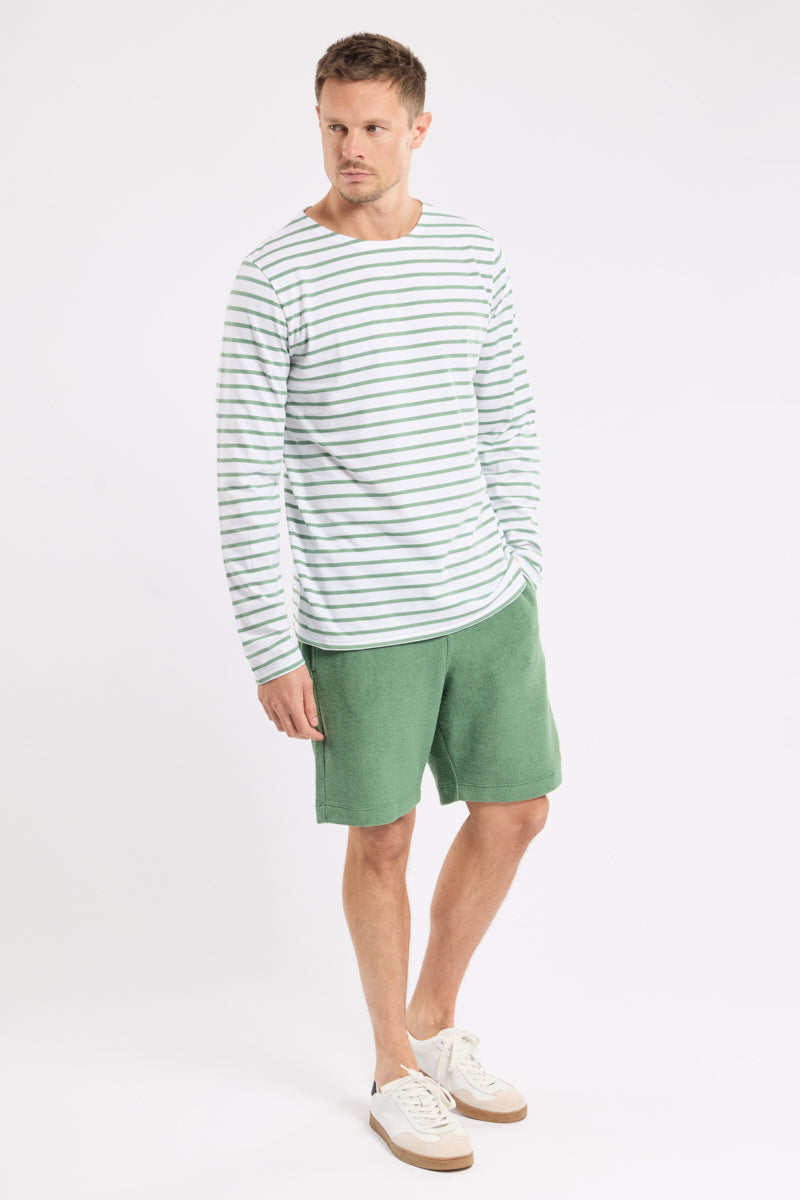 Armor Lux Mariniere Long Sleeve T-Shirt - Blanc/Ivy