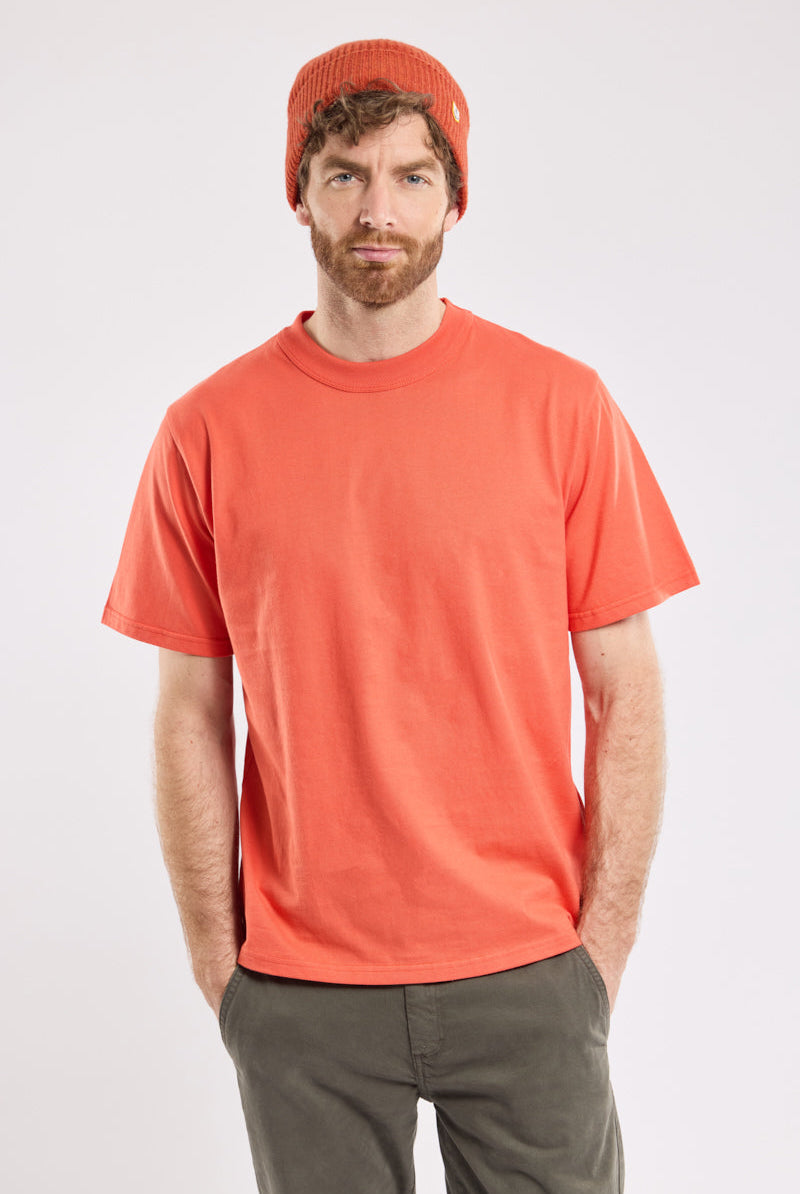 Armor Lux Plain Organic Cotton T-Shirt - Paprika