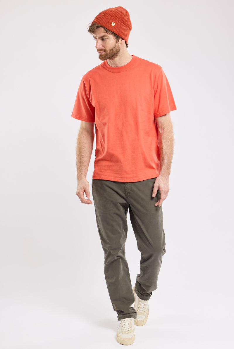 Armor Lux Plain Organic Cotton T-Shirt - Paprika