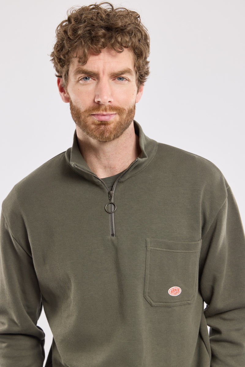 Armor Lux Quarter Zip Sweatshirt - Chimera
