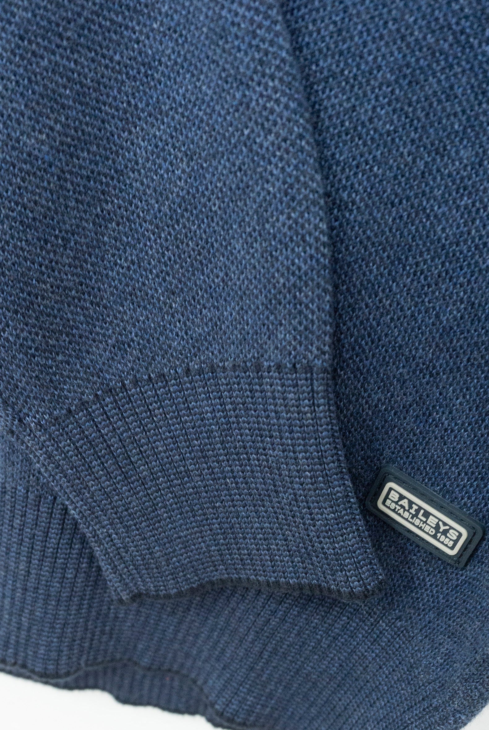 Baileys Quarter Zip Cotton Knit Sweatshirt - Dark Denim