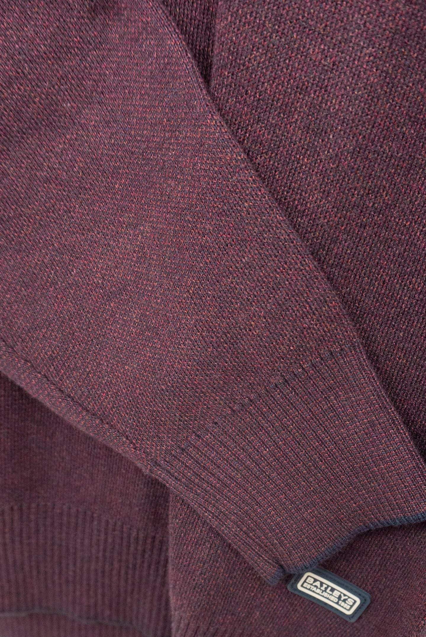 Baileys Quarter Zip Cotton Knit Sweatshirt - Deep Mauve