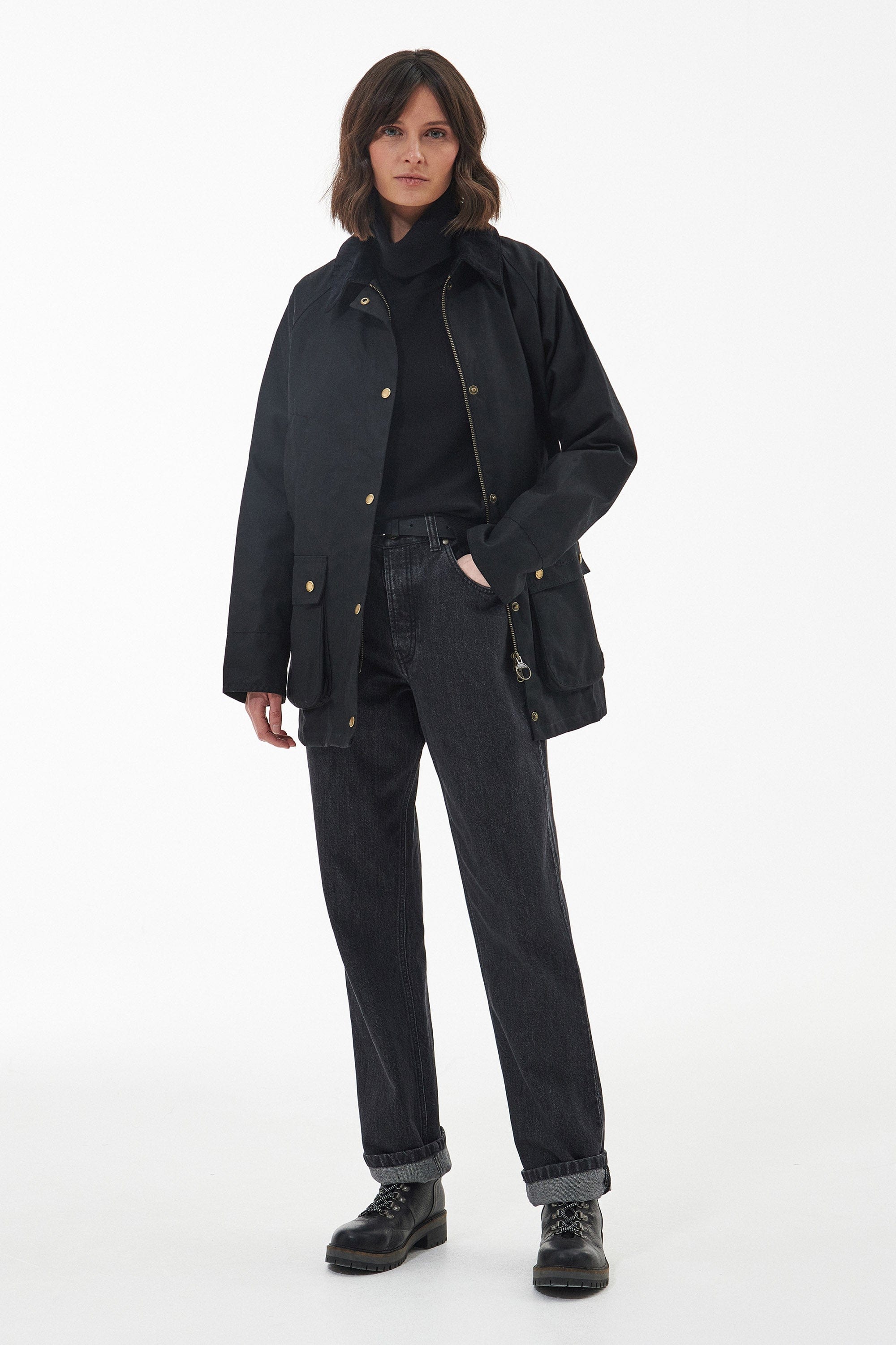 Barbour Acorn Wax Jacket - Black/Classic