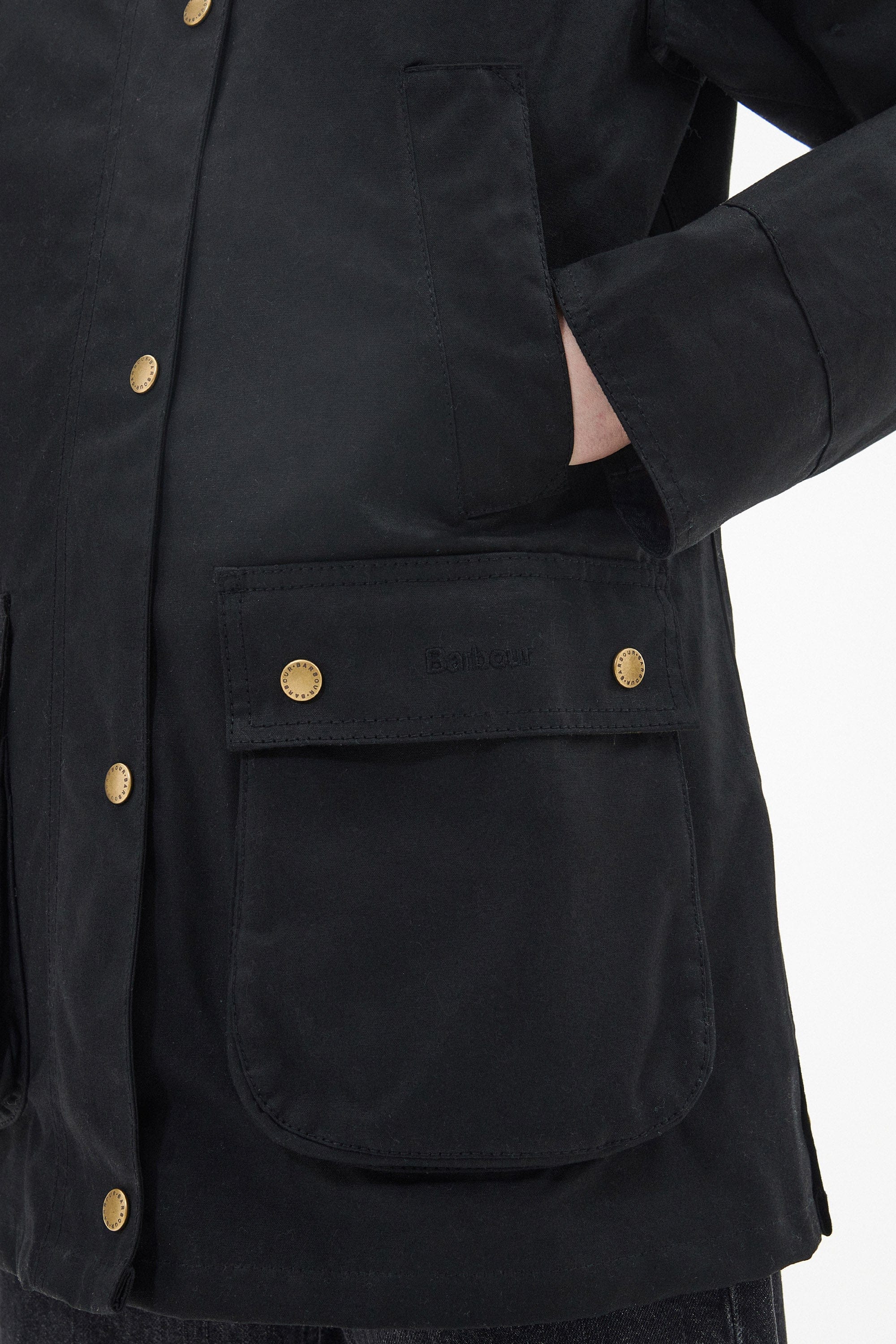 Barbour Acorn Wax Jacket - Black/Classic