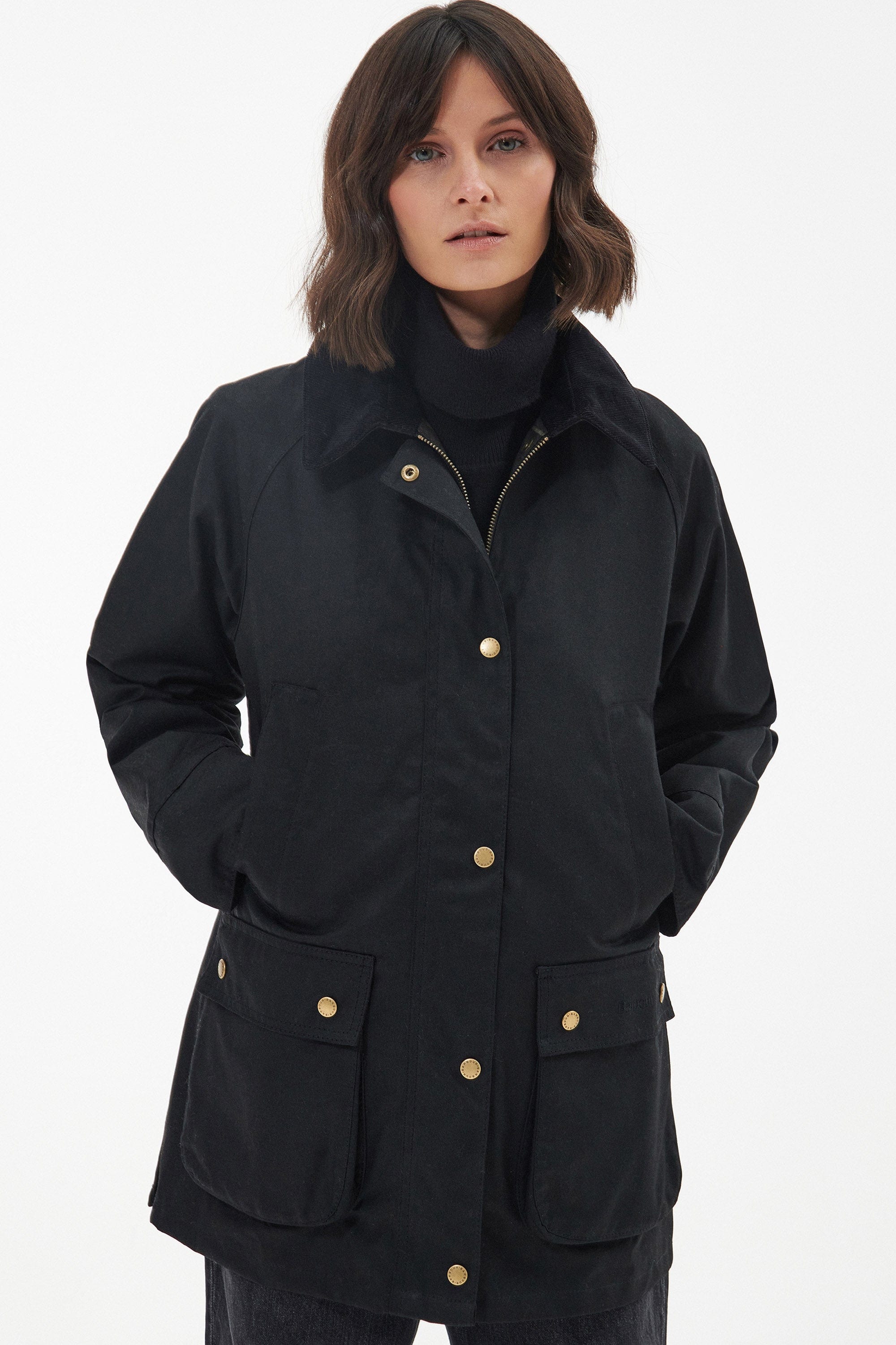 Barbour Acorn Wax Jacket - Black/Classic