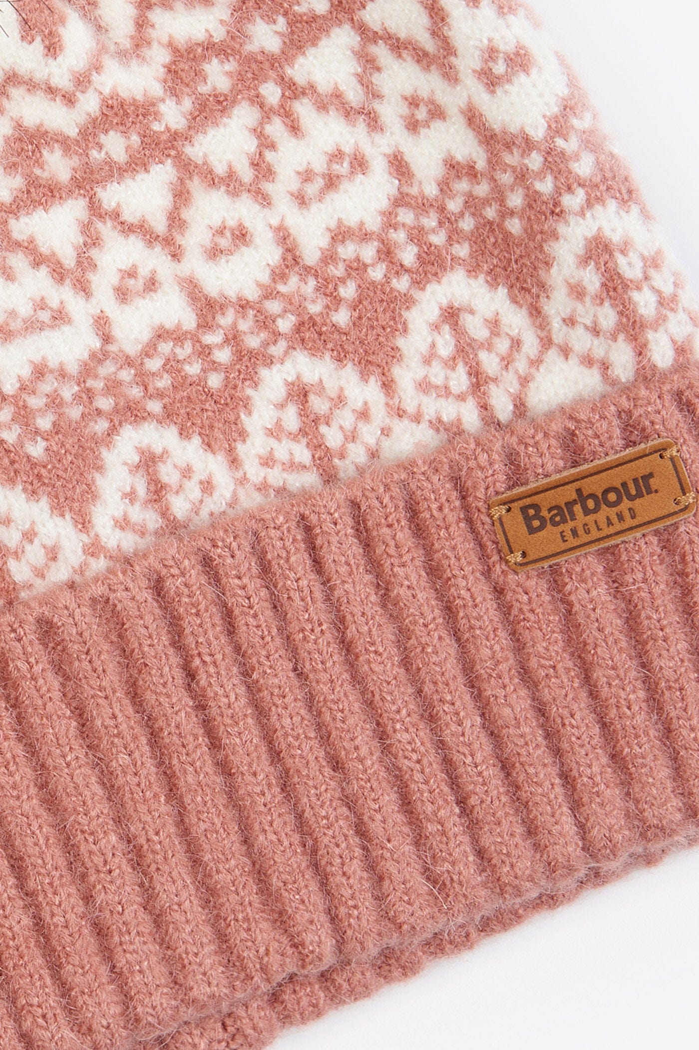 Barbour Alpine Fair Isle Pom Beanie - Dusty Rose LHA0425_PI32_OS