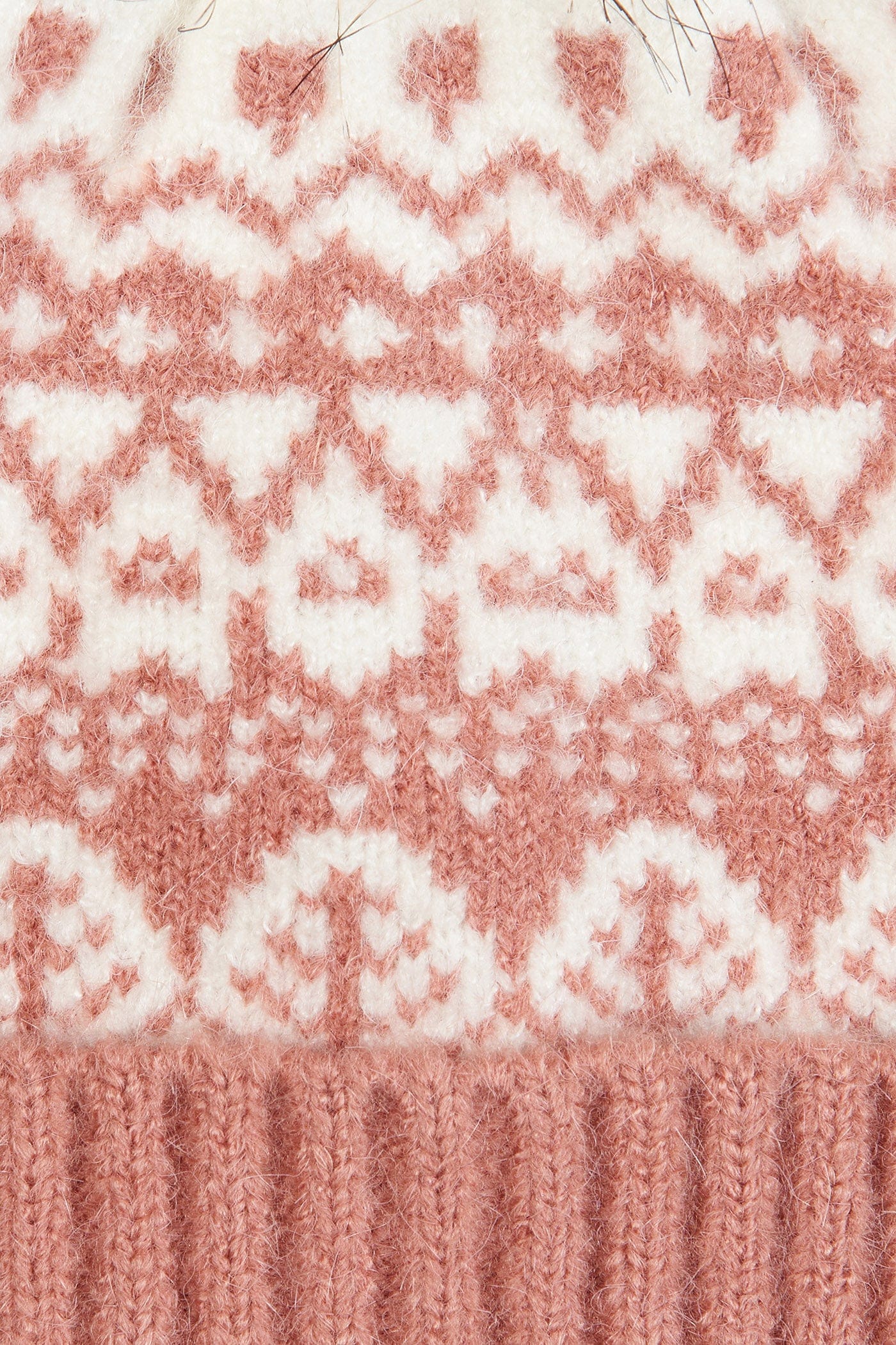 Barbour Alpine Fair Isle Pom Beanie - Dusty Rose LHA0425_PI32_OS