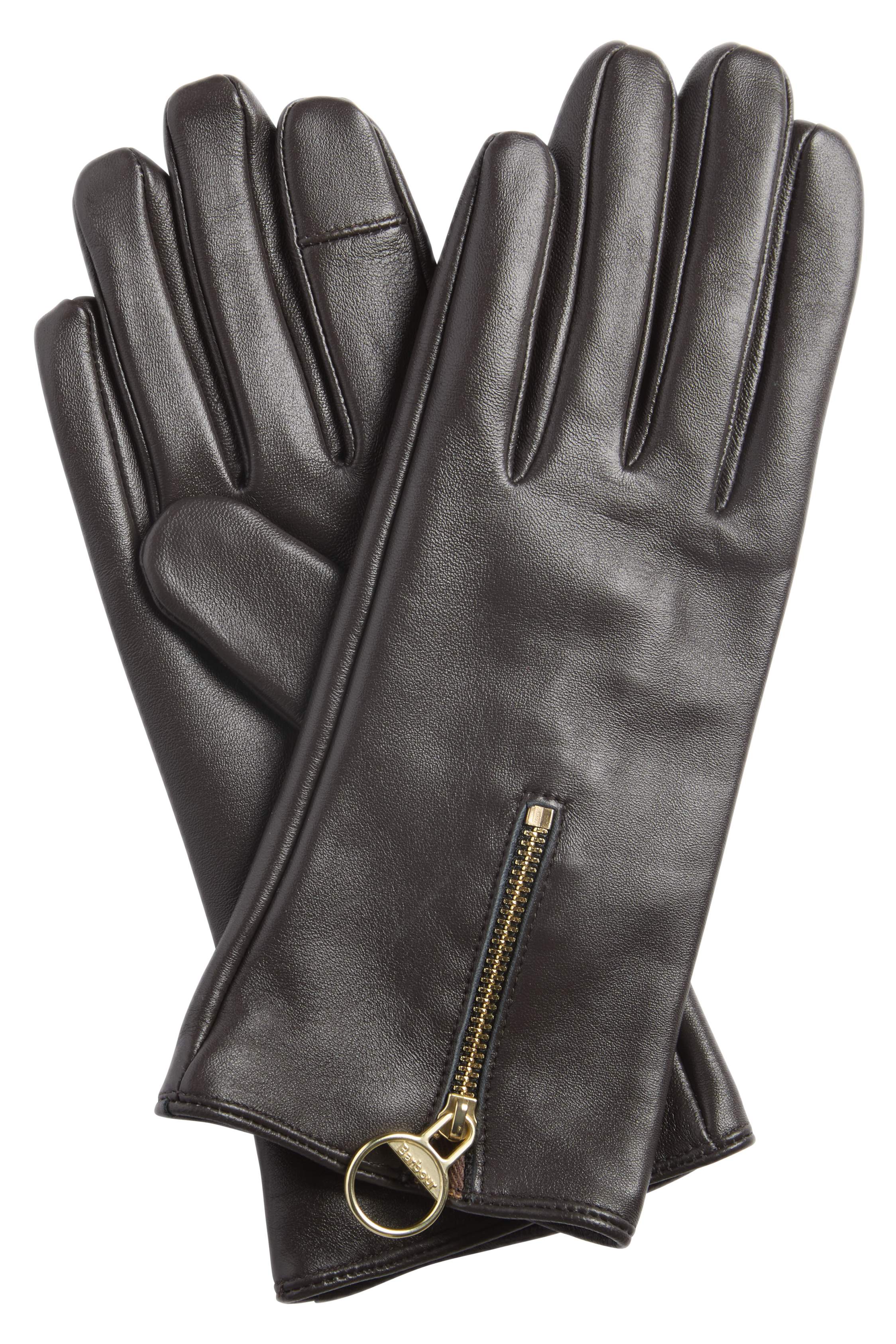 Barbour Arlene Leather Gloves - Brown/Muted