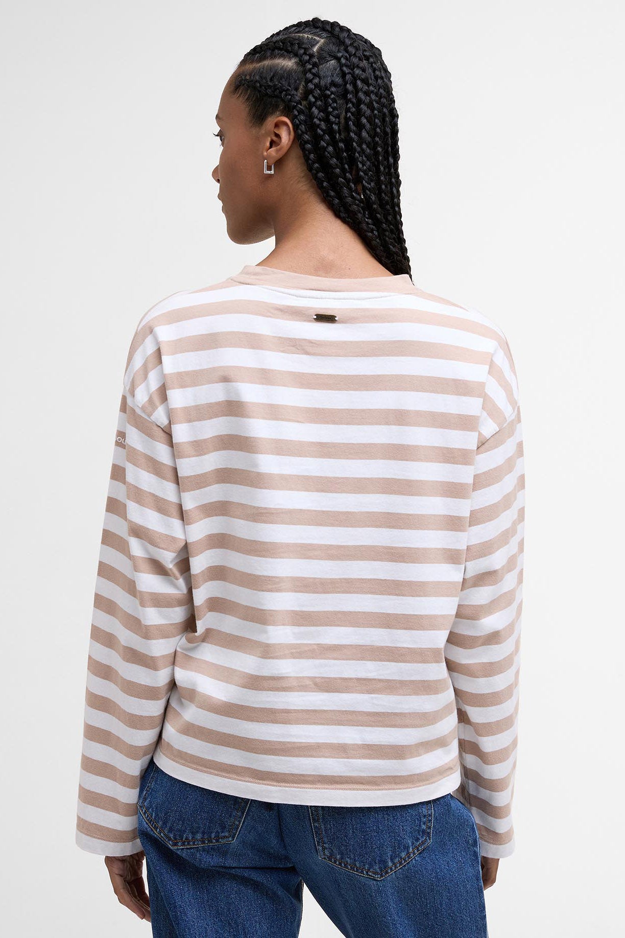 Barbour Bede Oversized Long-Sleeve T-Shirt - Pale Camel Stripe
