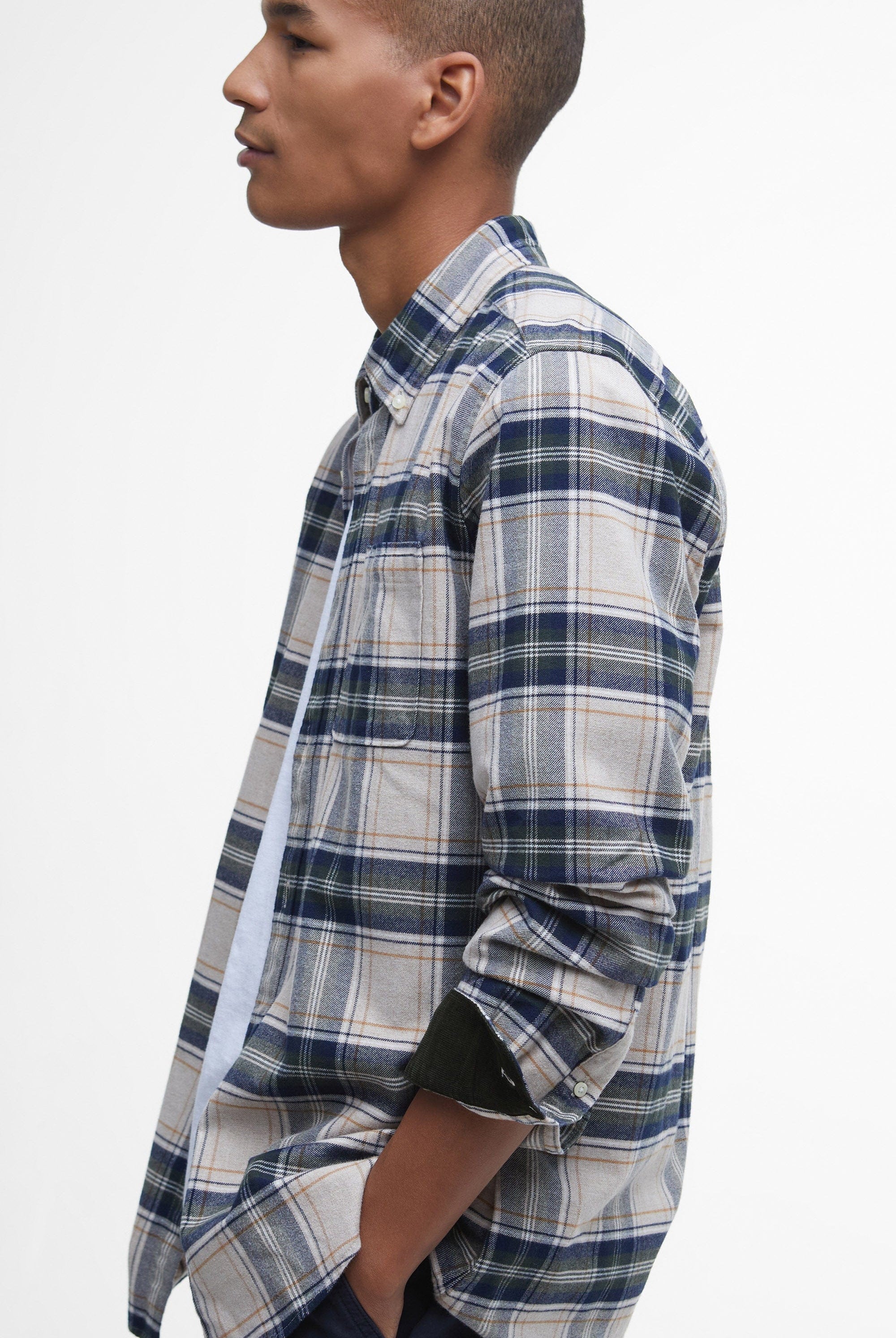 Barbour Betsom Tailored Checked Shirt - Stone Marl
