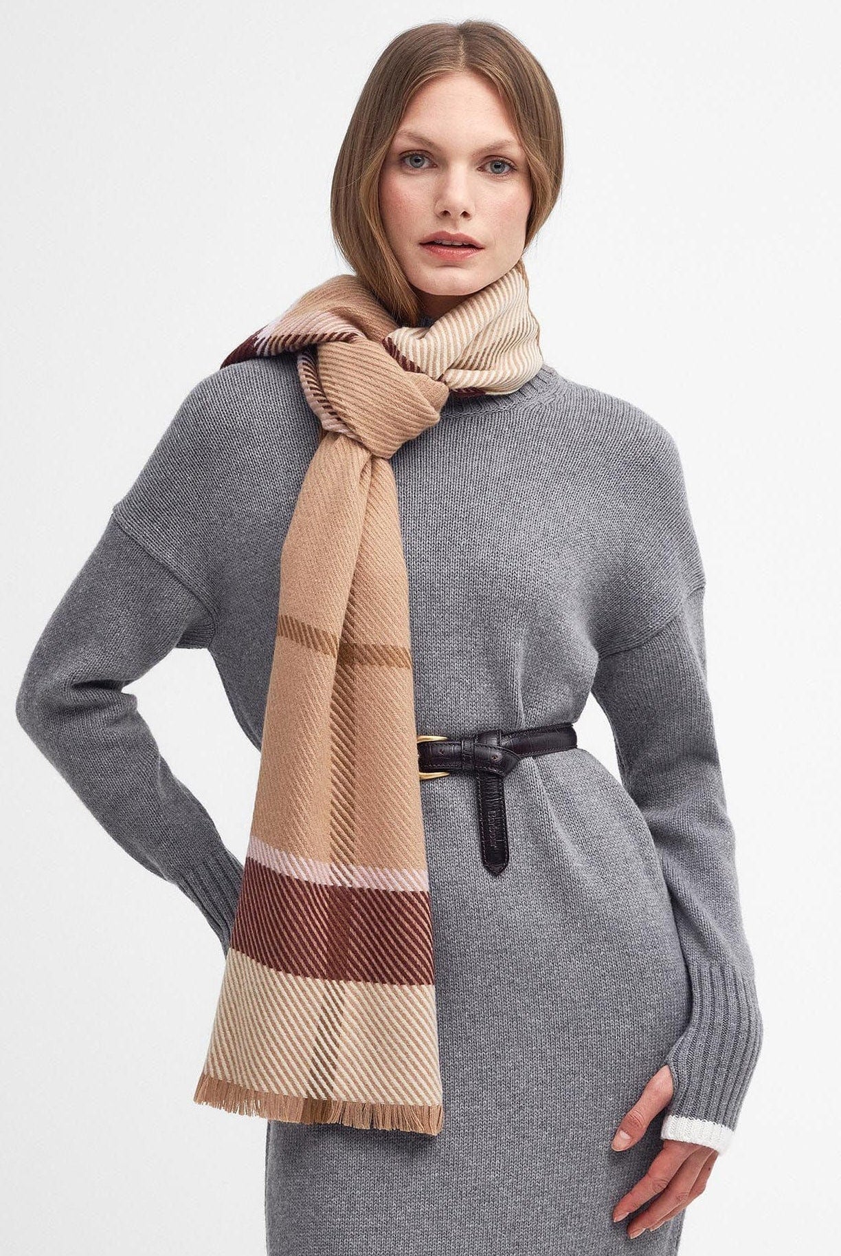 Barbour Blair Tartan Scarf - Muted Cabernet LSC0308_PU51_OS