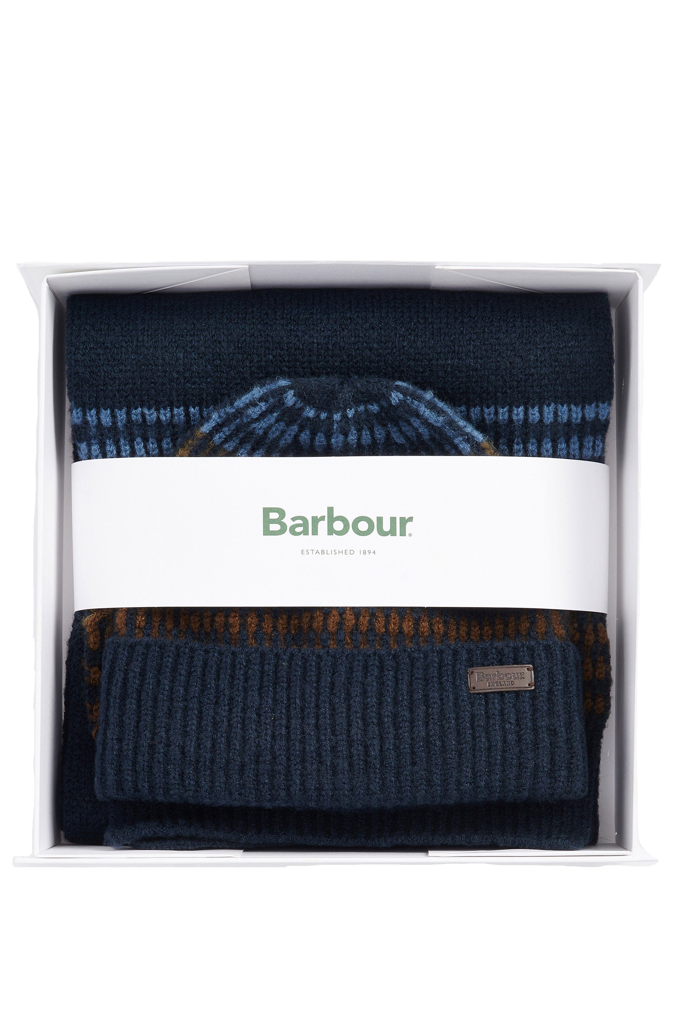Barbour Branton Beanie & Scarf Gift Set - Navy MGS0089_NY91_OS