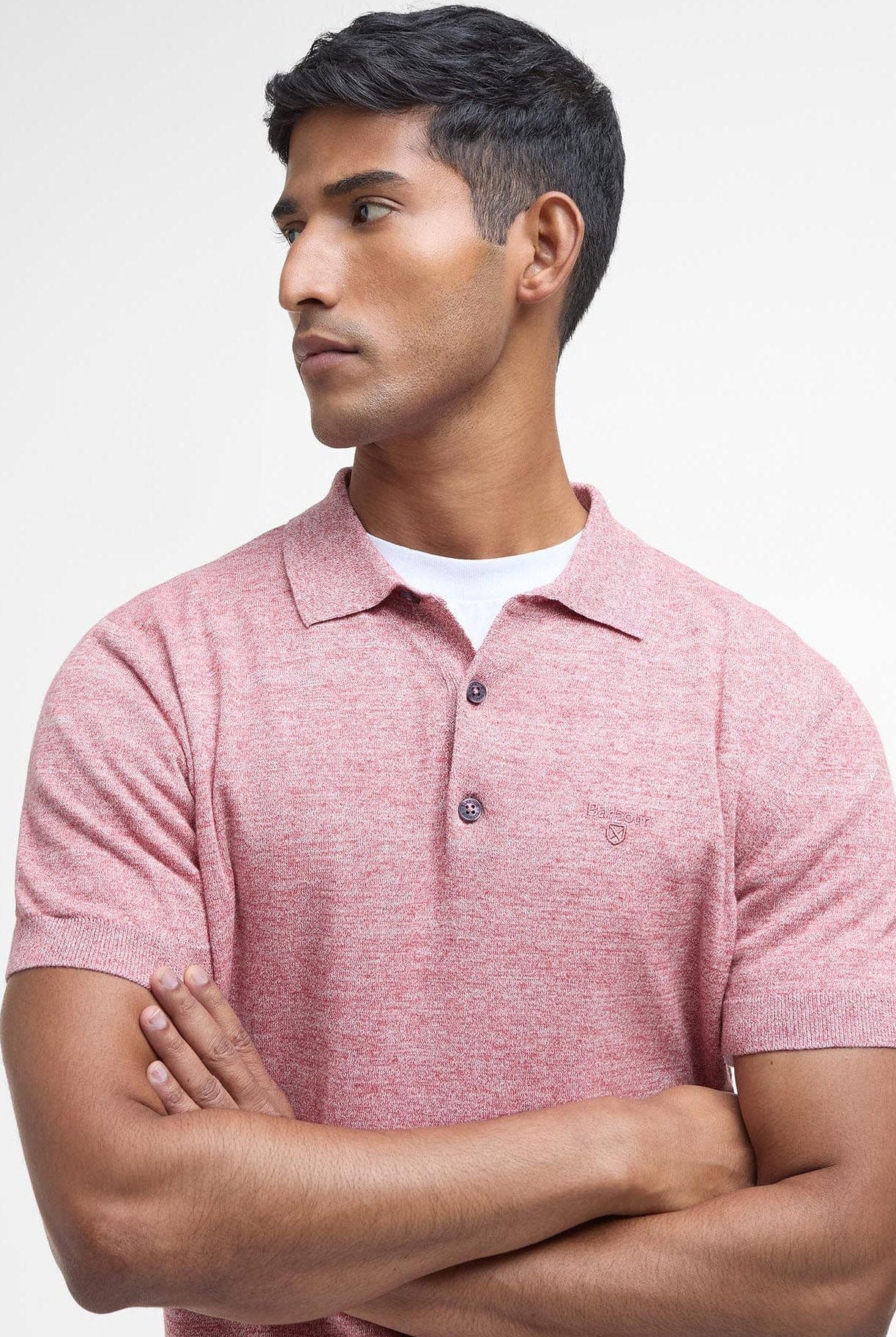 Barbour Buston Knitted Polo - Red Spice