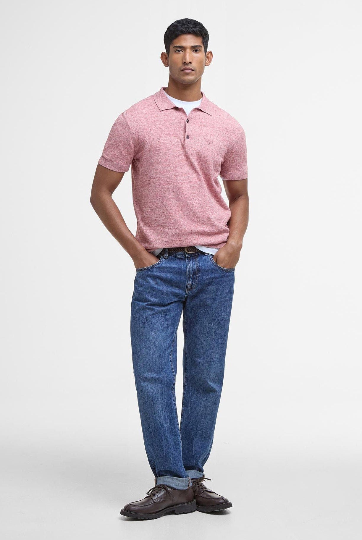 Barbour Buston Knitted Polo - Red Spice