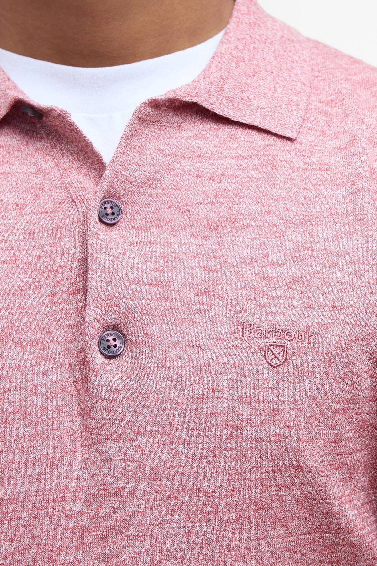 Barbour Buston Knitted Polo - Red Spice