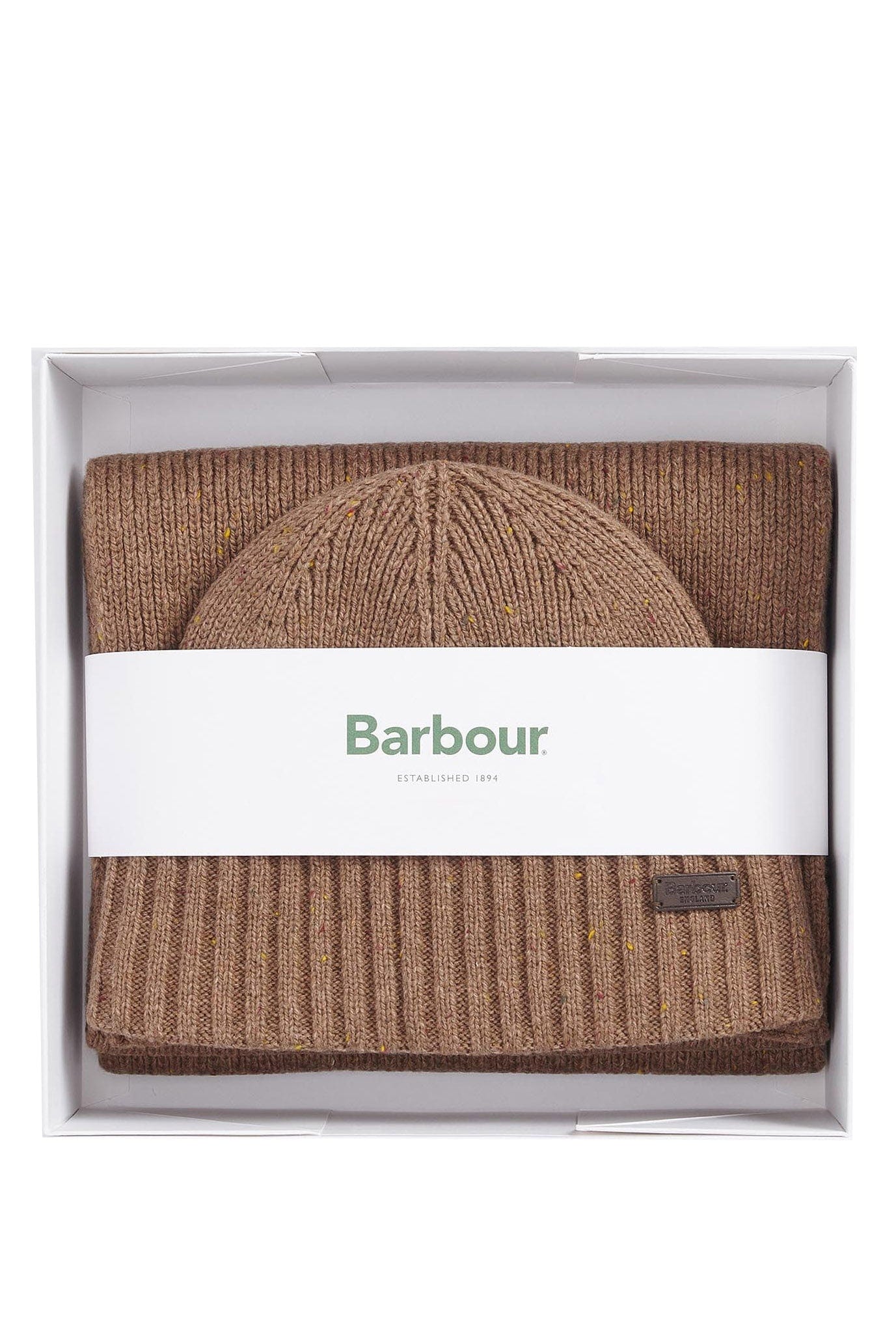Barbour Carlton Fleck Beanie & Scarf Gift Set - Sandstone MGS0047_BE31_OS
