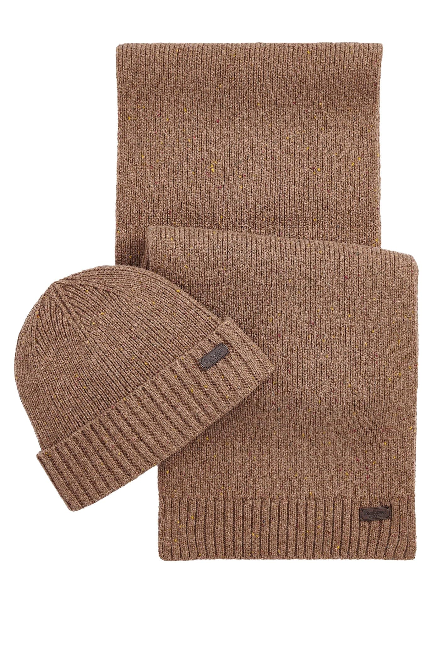 Barbour Carlton Fleck Beanie & Scarf Gift Set - Sandstone MGS0047_BE31_OS