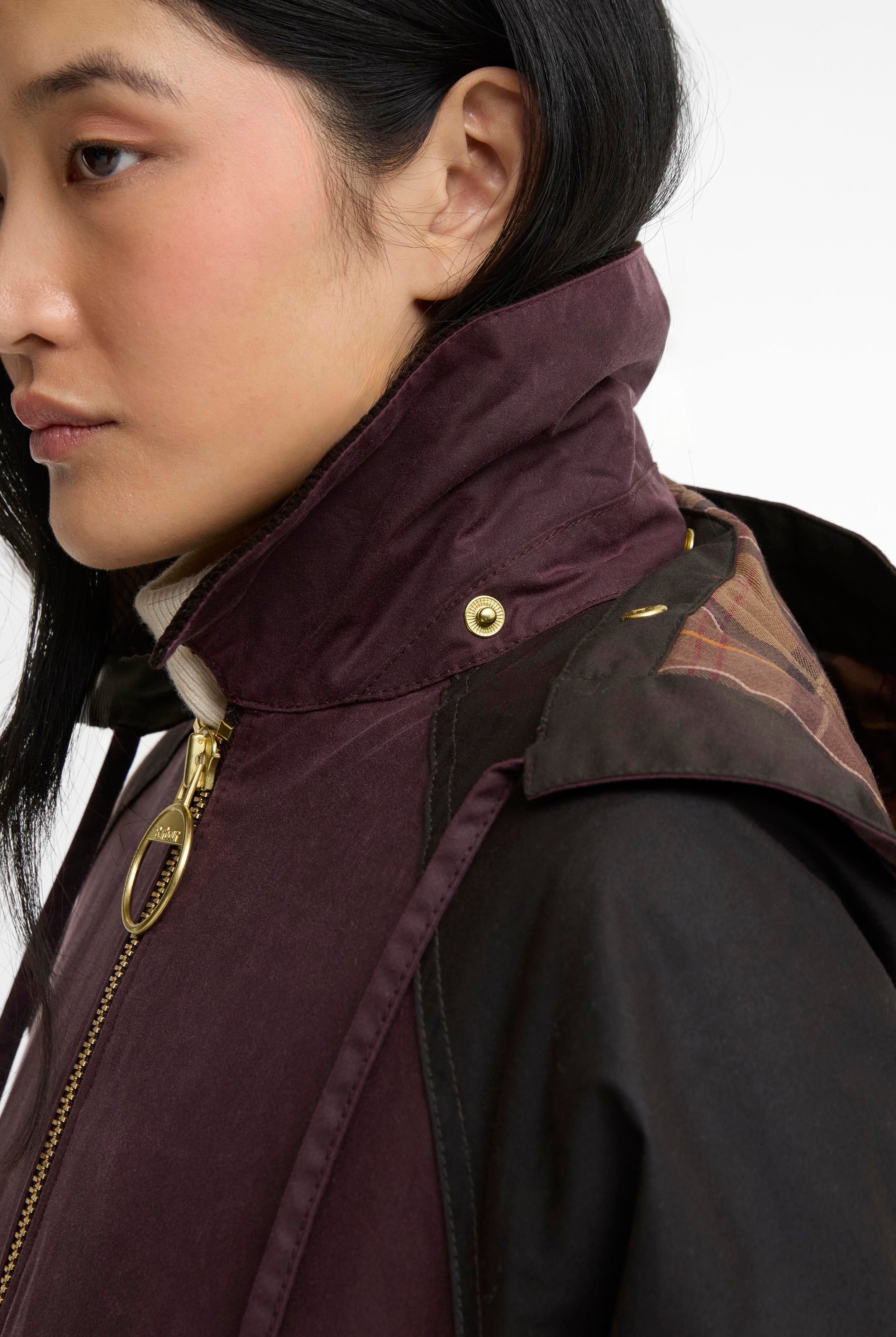 Barbour Carville Wax Jacket - Rustic/Bordeaux/Muted