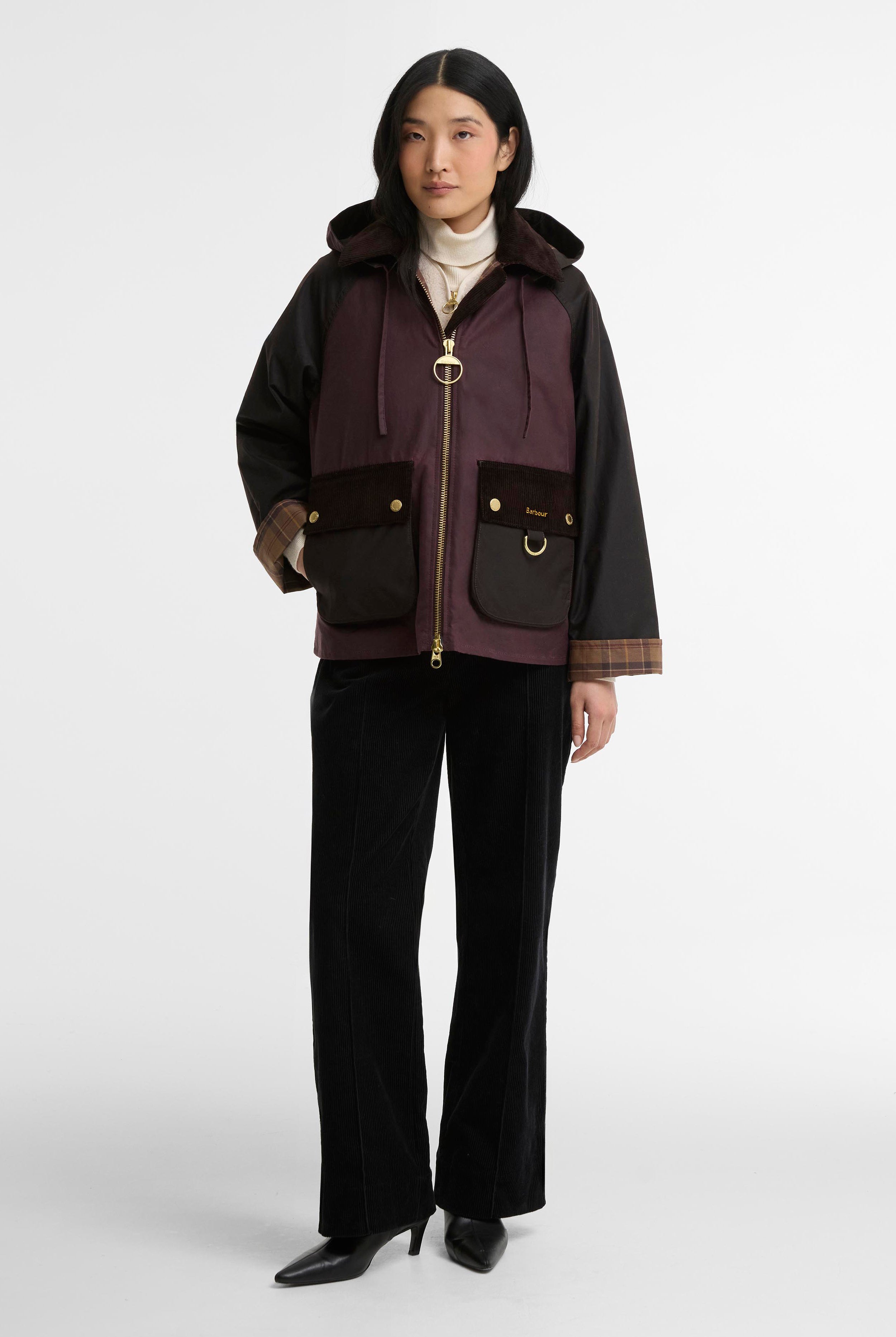 Barbour Carville Wax Jacket - Rustic/Bordeaux/Muted