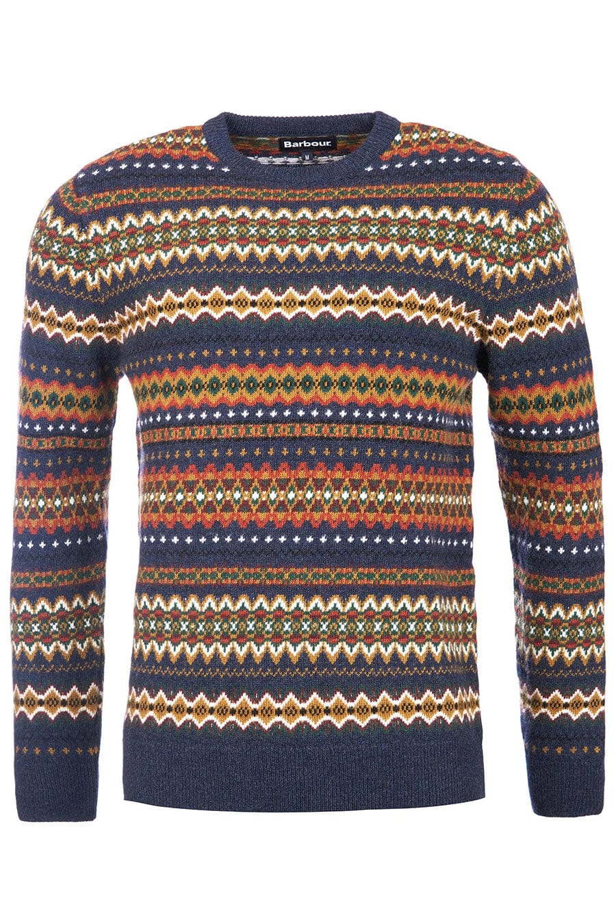 Barbour Case Fair Isle Crew Neck Jumper - Navy Marl