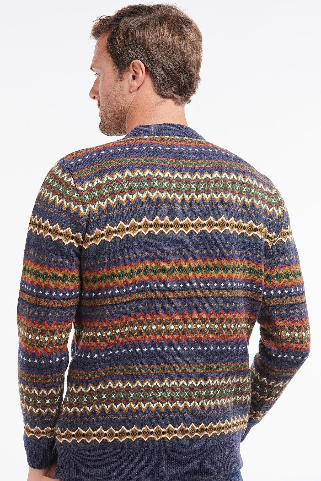 Barbour Case Fair Isle Crew Neck Jumper - Navy Marl