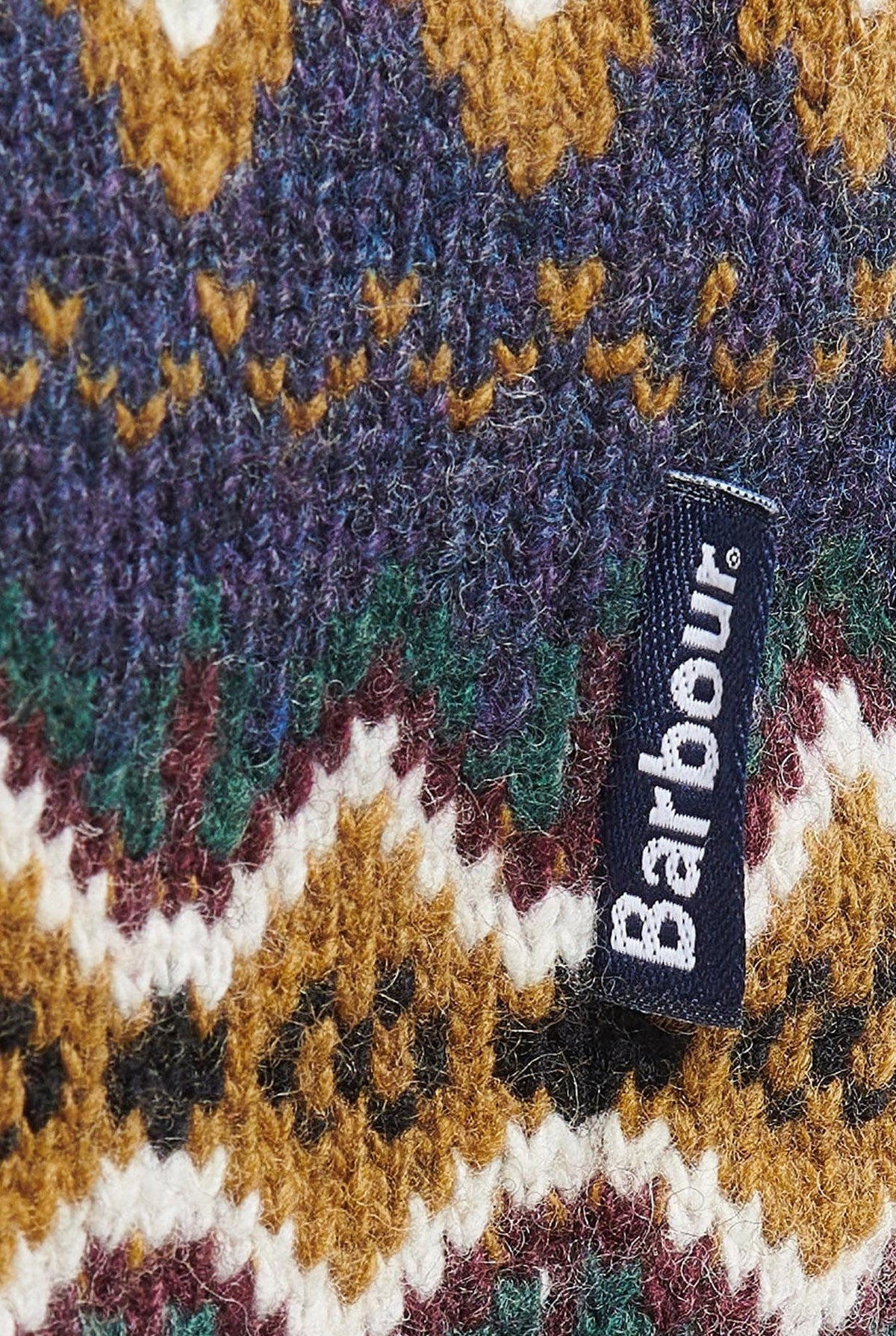 Barbour Case Fair Isle Crew Neck Jumper - Navy Marl