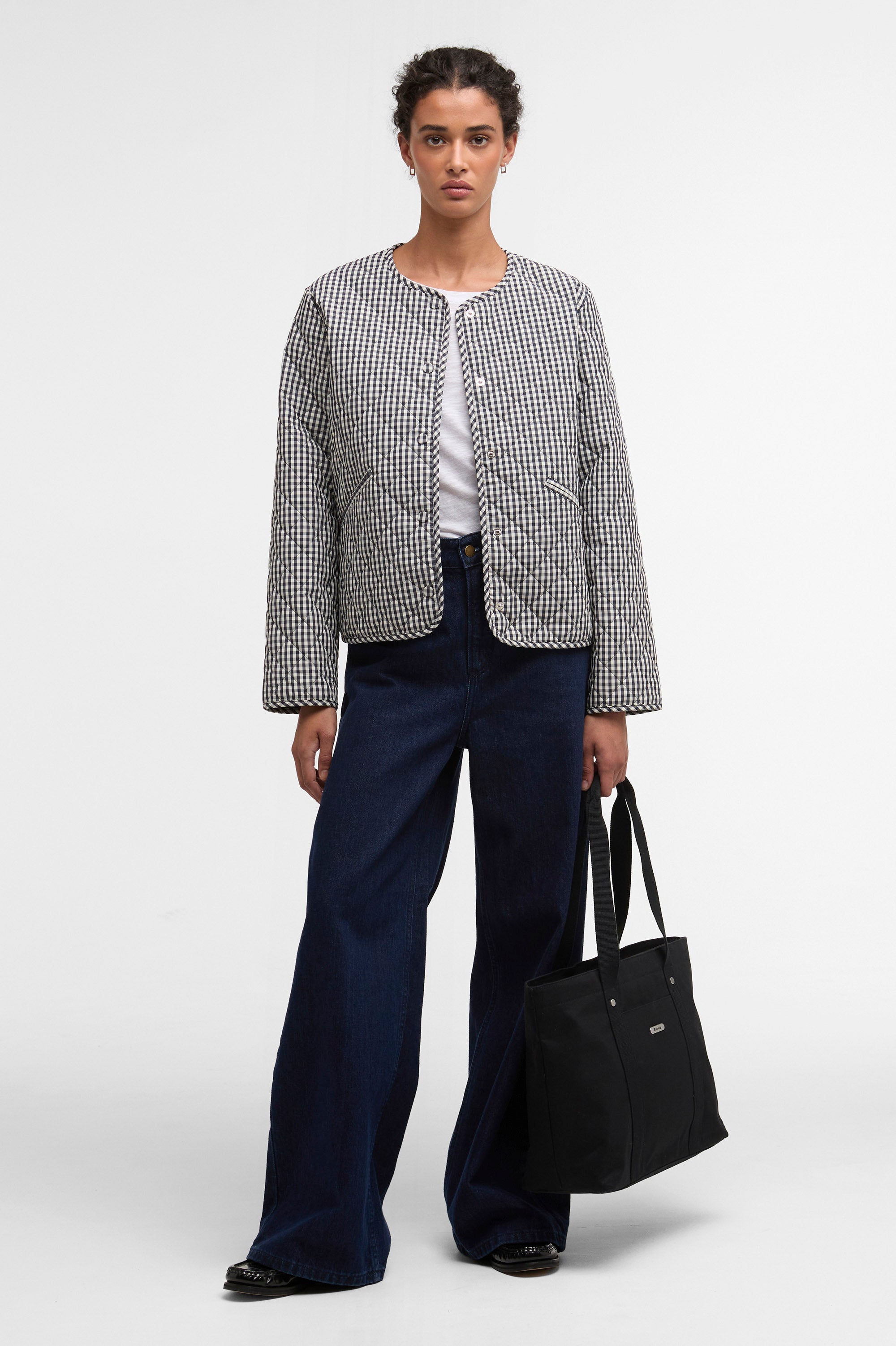 Barbour Cashel Quilt - Navy Gingham/Dark Navy