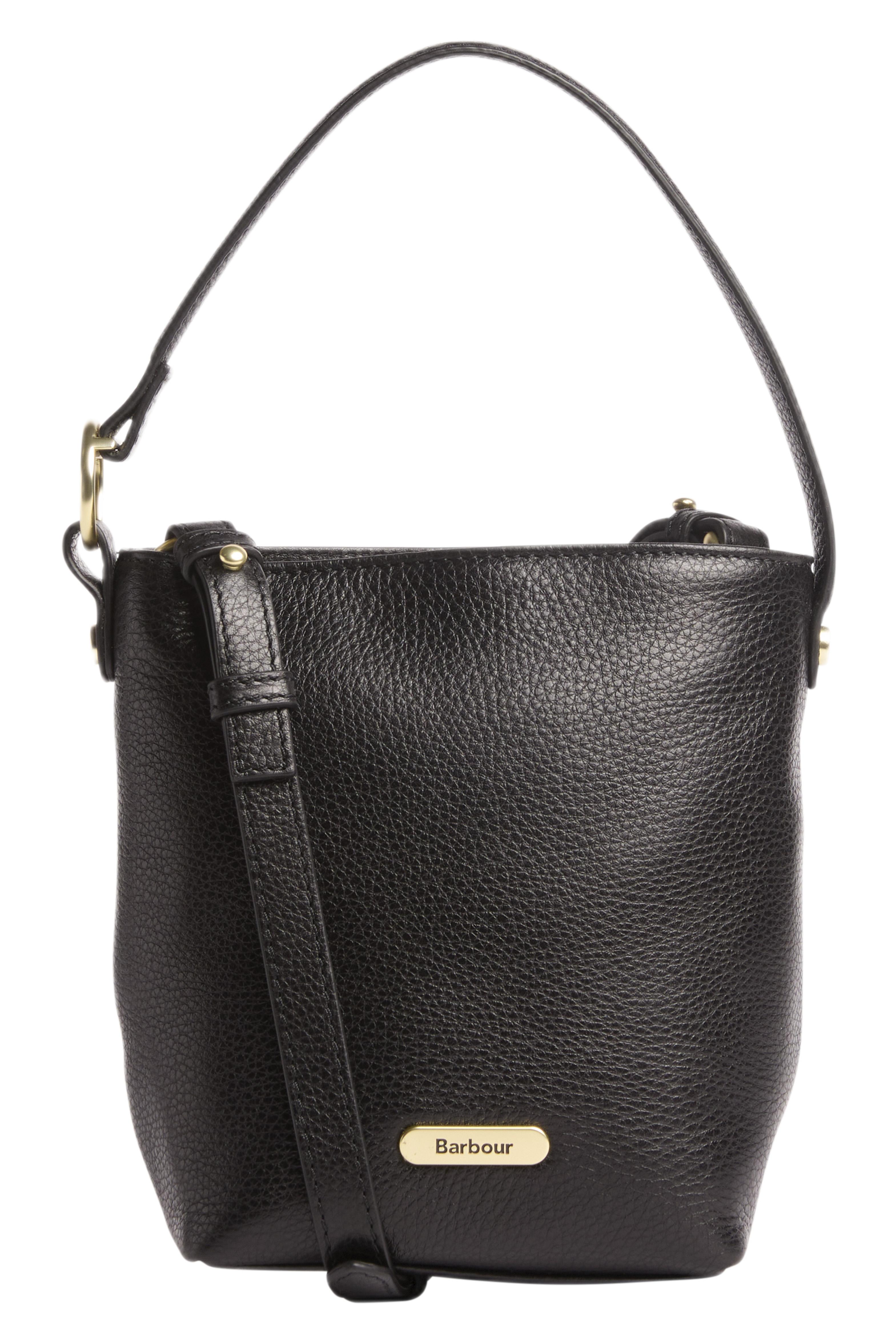 Barbour Cedar Leather Mini Bucket Bag - Black LBA0549_BK11_OS