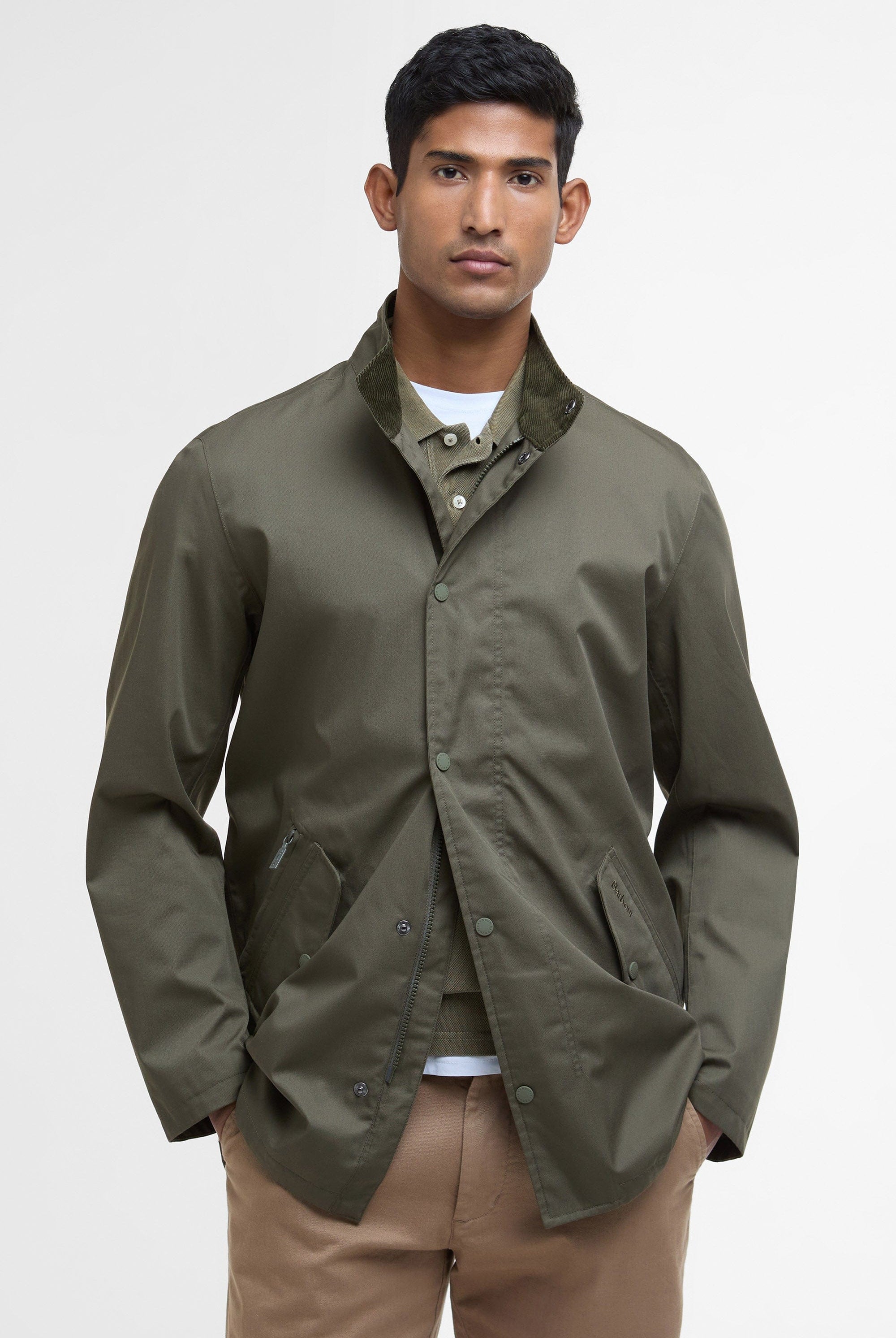 Barbour City Chelsea Waterproof Jacket - Uniform Green/Bleached Pine