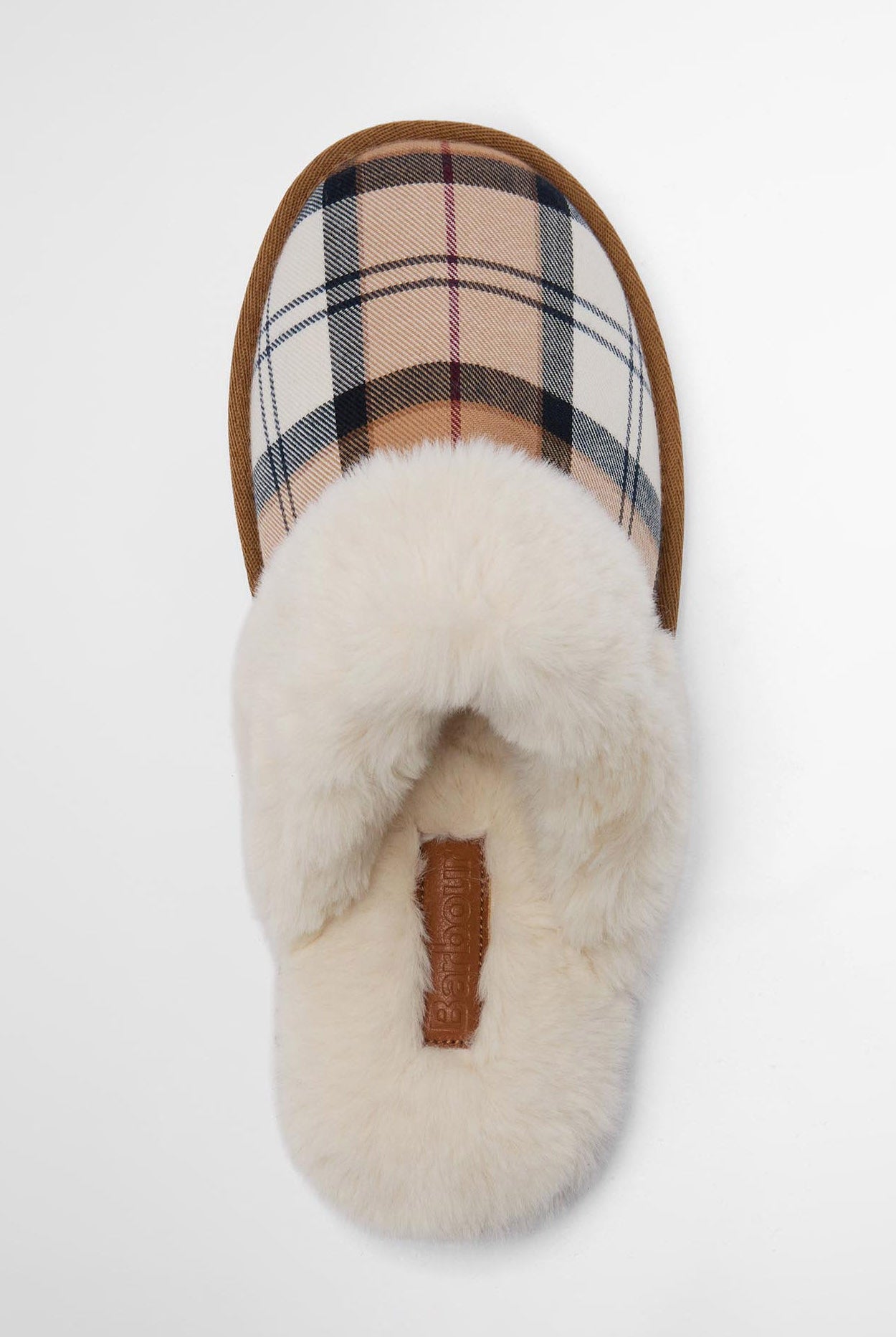 Barbour Claudia Tartan Mule Slippers - Hessian Tartan