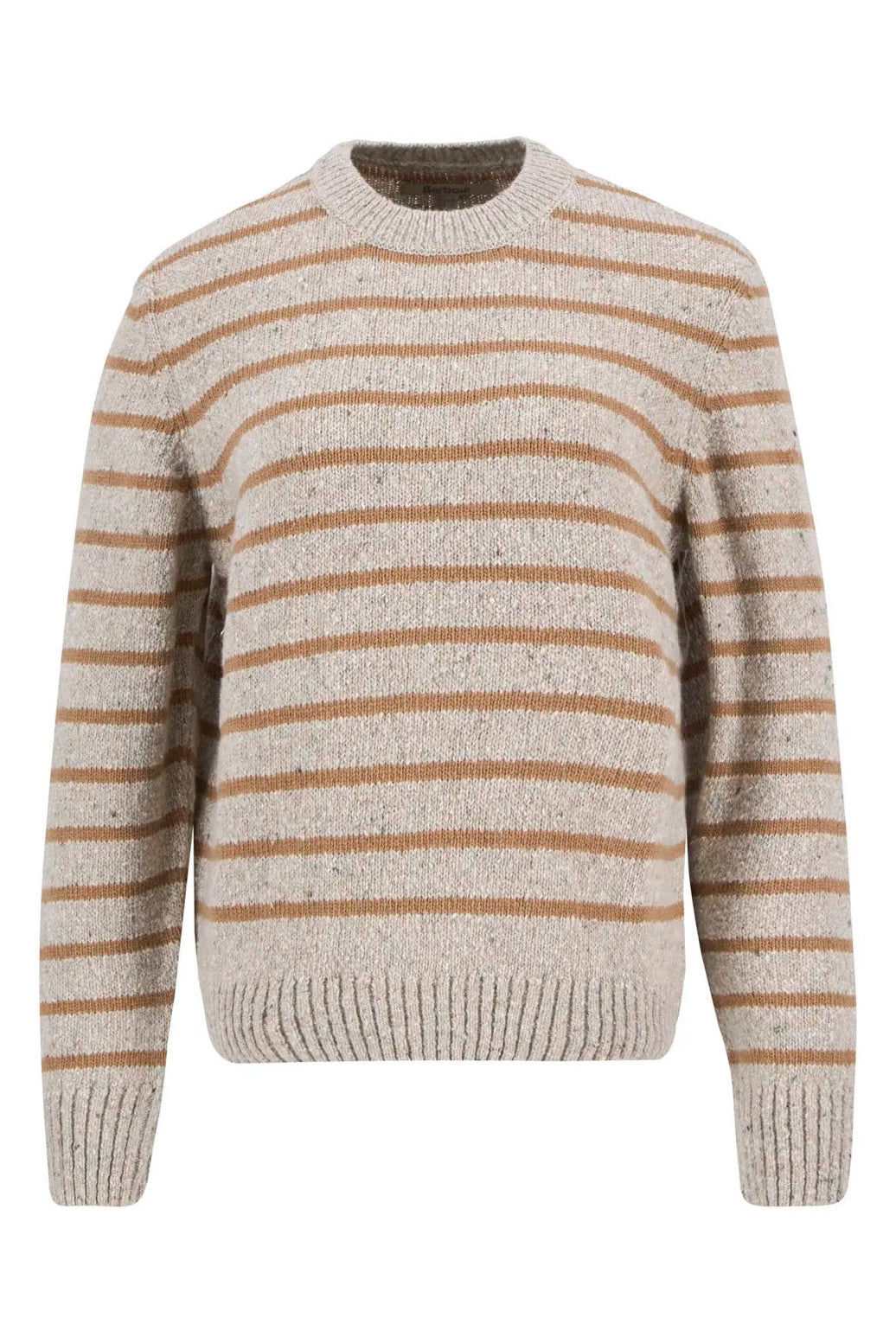 Barbour Claydon Striped Crew Neck Jumper - Oatmeal Stripe