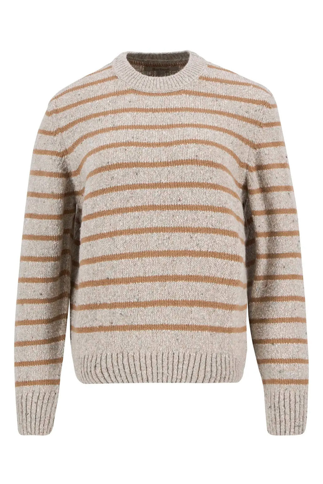 Barbour Claydon Striped Crew Neck Jumper - Oatmeal Stripe