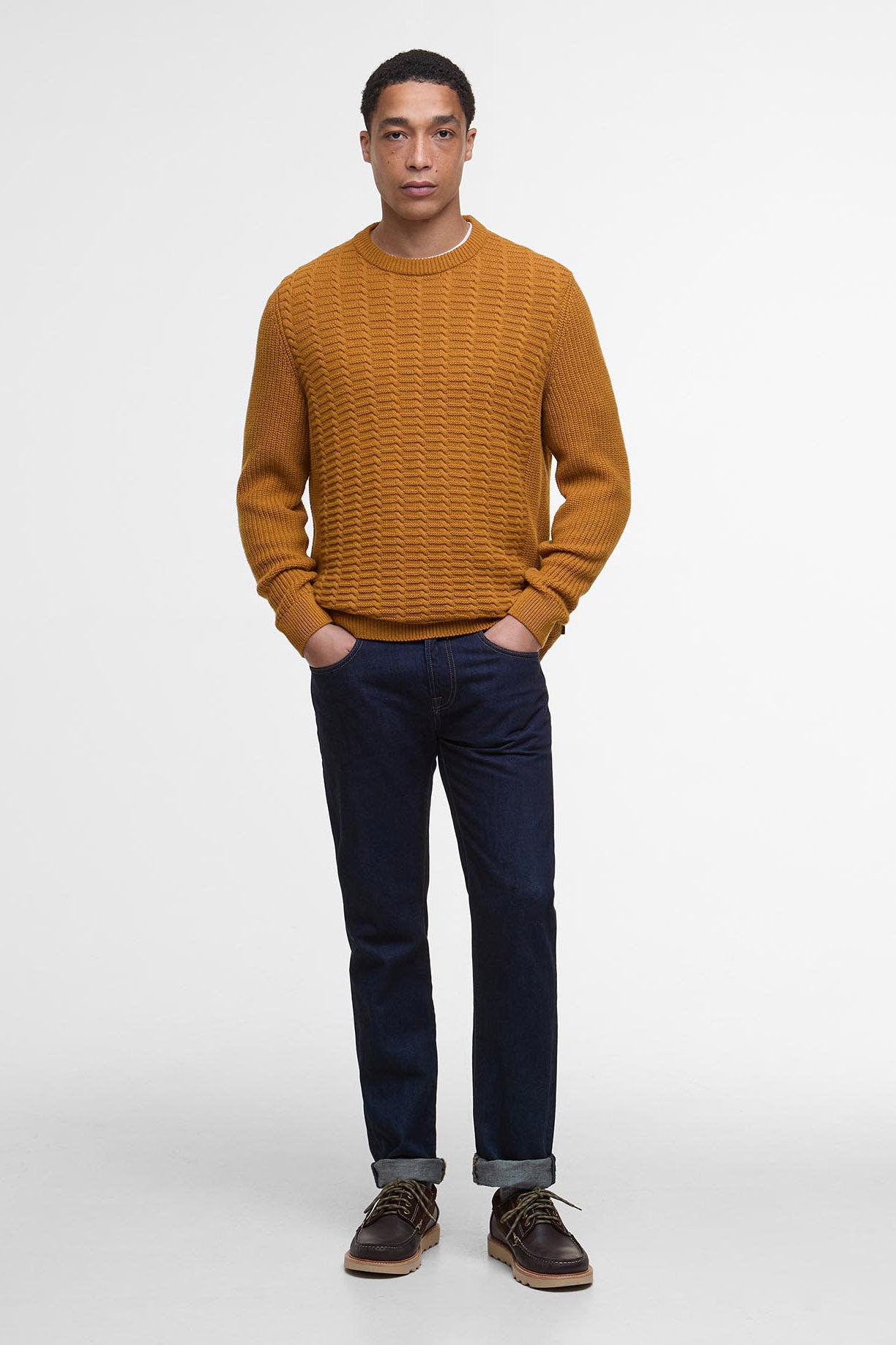 Barbour Cleveland Crew Neck Jumper - Copper