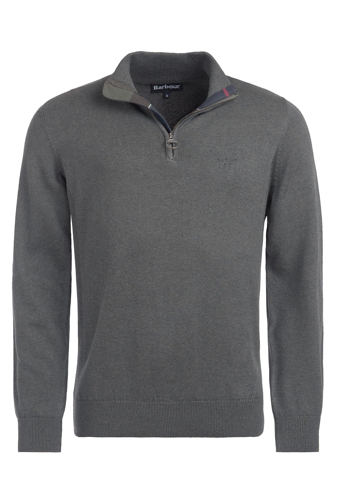 Barbour Cotton Half Zip Knitted Jumper - Olive Marl