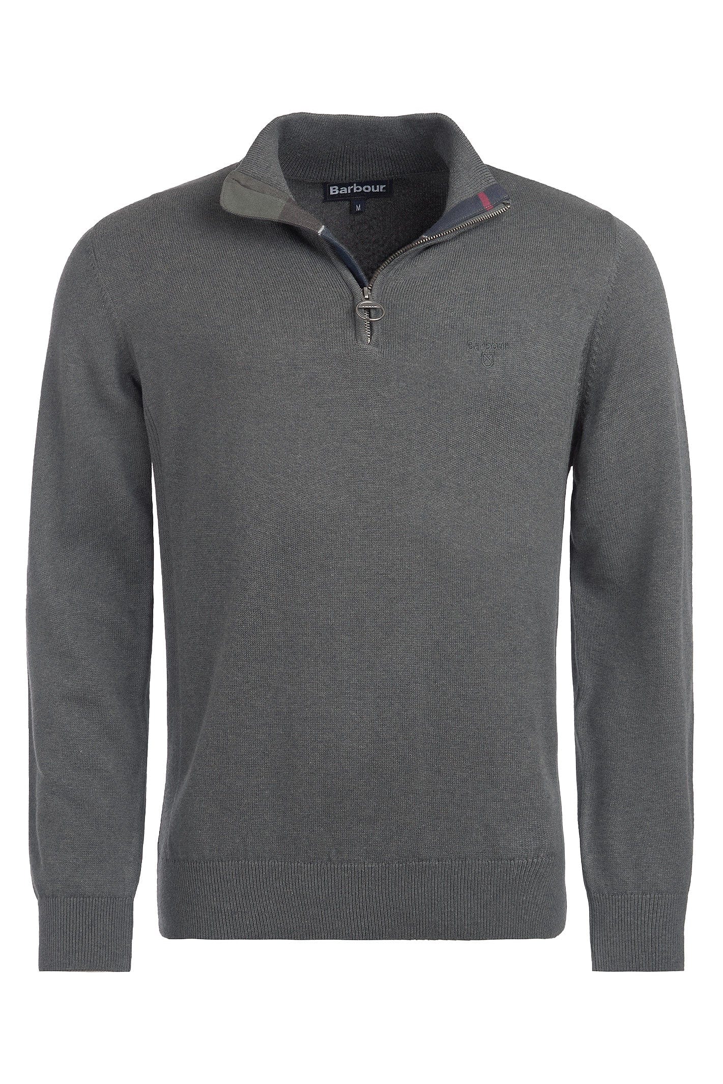 Barbour Cotton Half Zip Knitted Jumper - Olive Marl