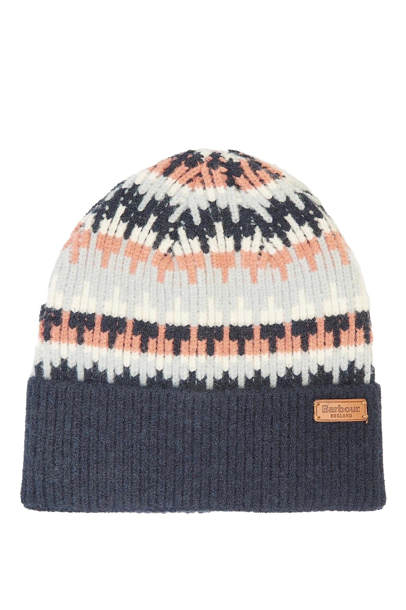 Barbour Craster Beanie Hat - Navy/Pink Rust LHA0554_NY51_OS