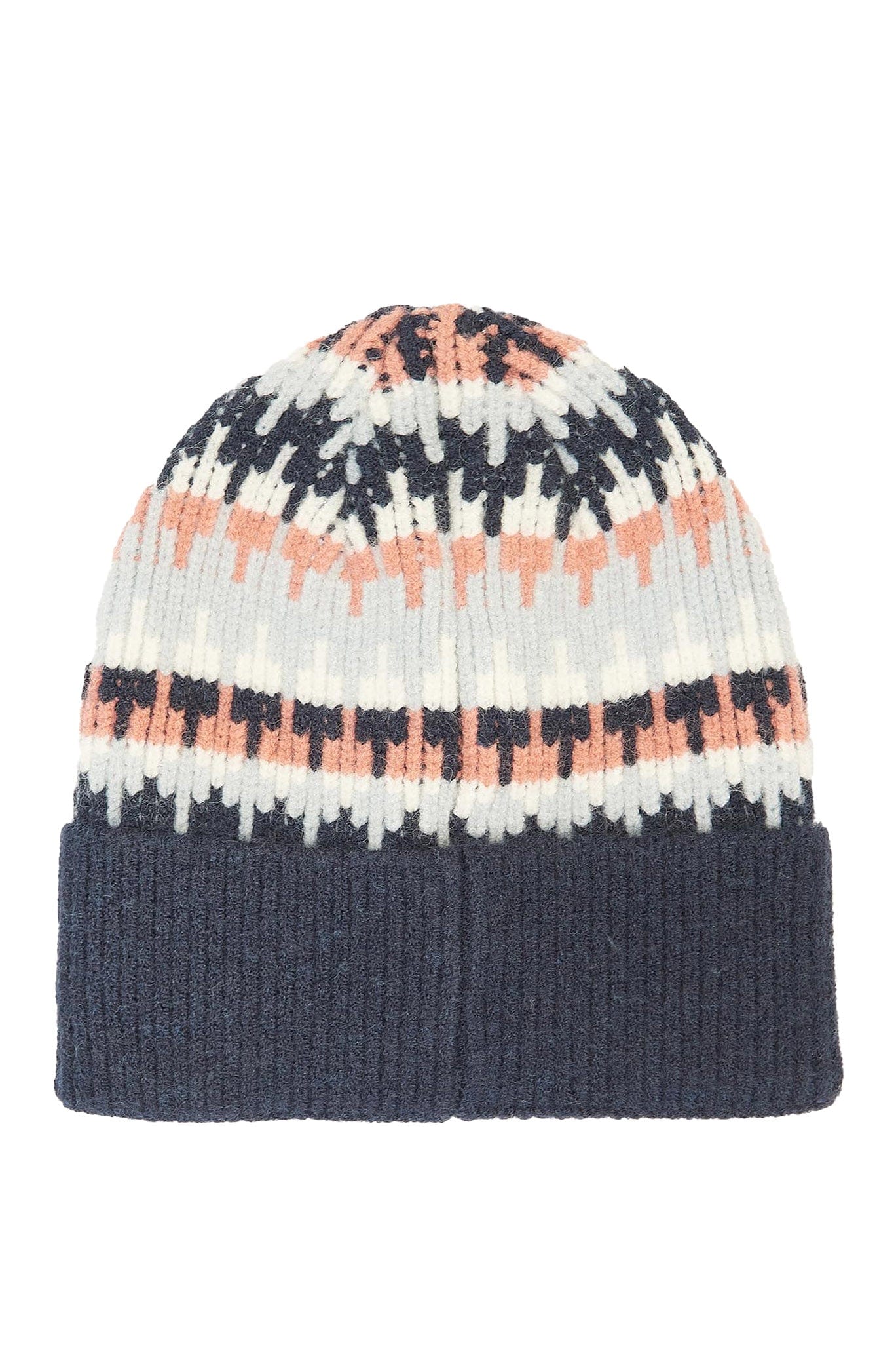 Barbour Craster Beanie Hat - Navy/Pink Rust LHA0554_NY51_OS
