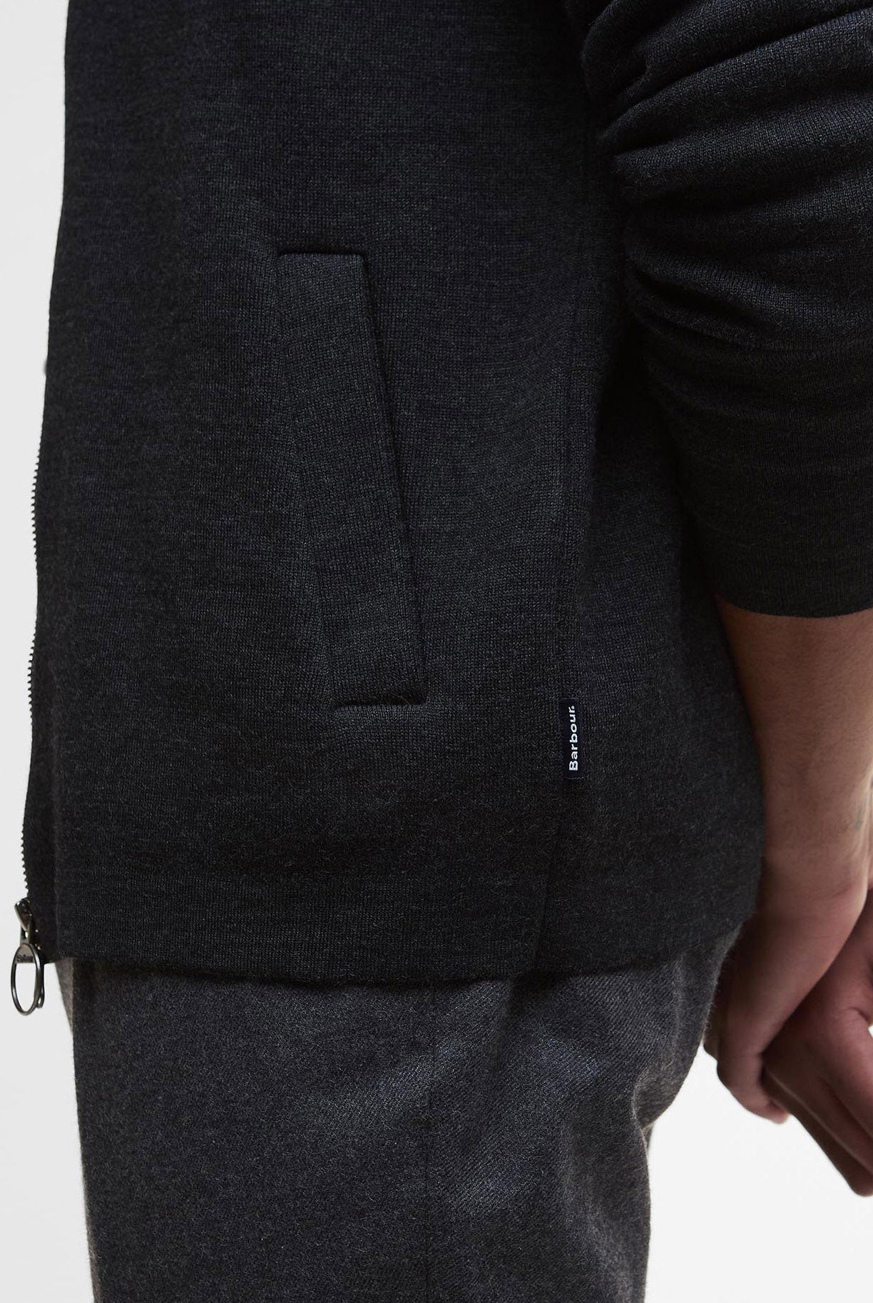 Barbour Croscombe Zip-Up Cardigan - Charcoal Marl