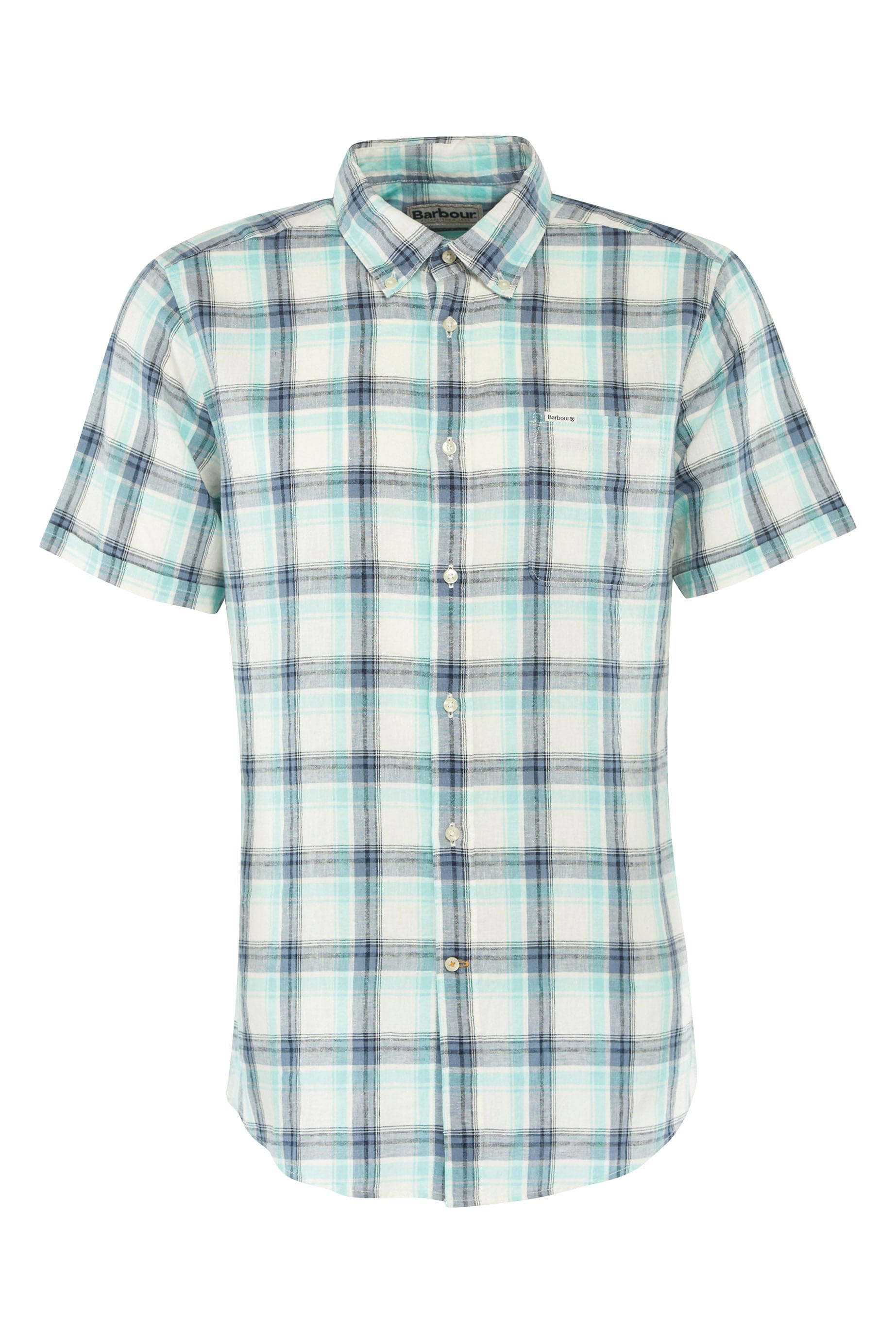 Barbour Crossfell Tailored Shirt - Ecru/Blue