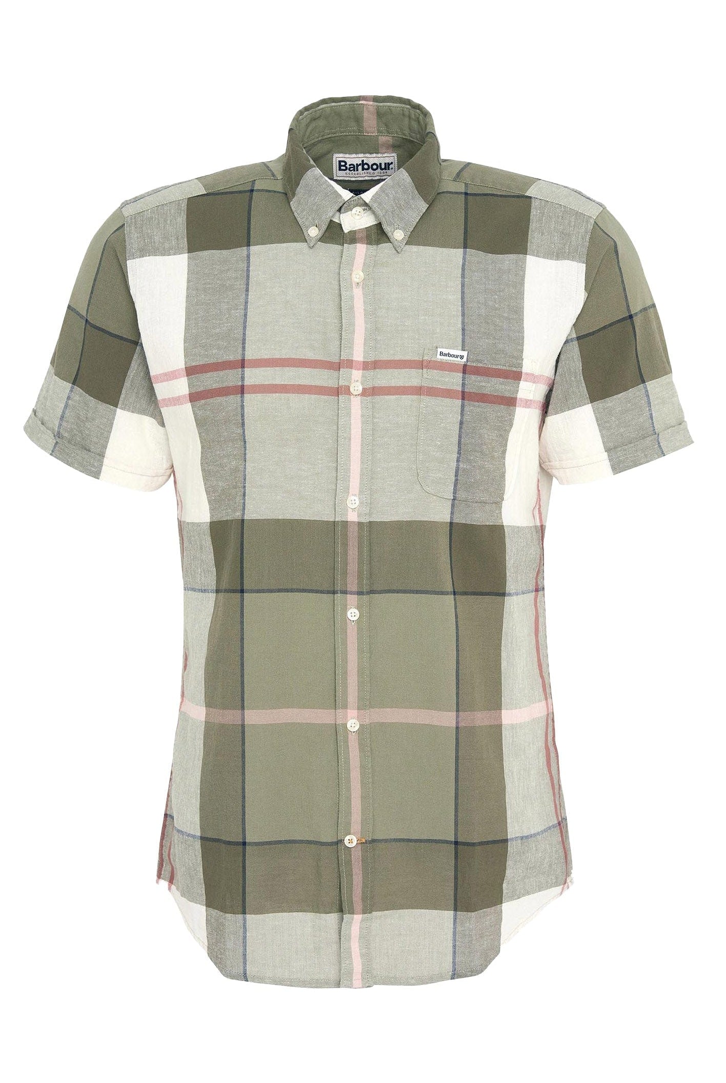 Barbour Douglas Short Sleeve Tailored Fit Shirt - Glenmore Olive Tartan